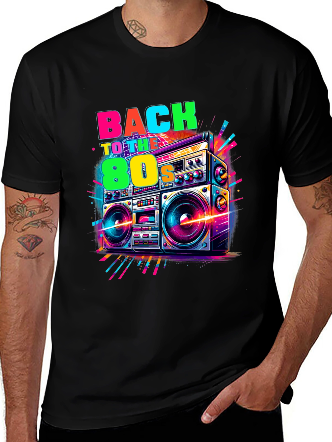 Variant 22 of Retro 80's Boombox Graphic T-Shirt