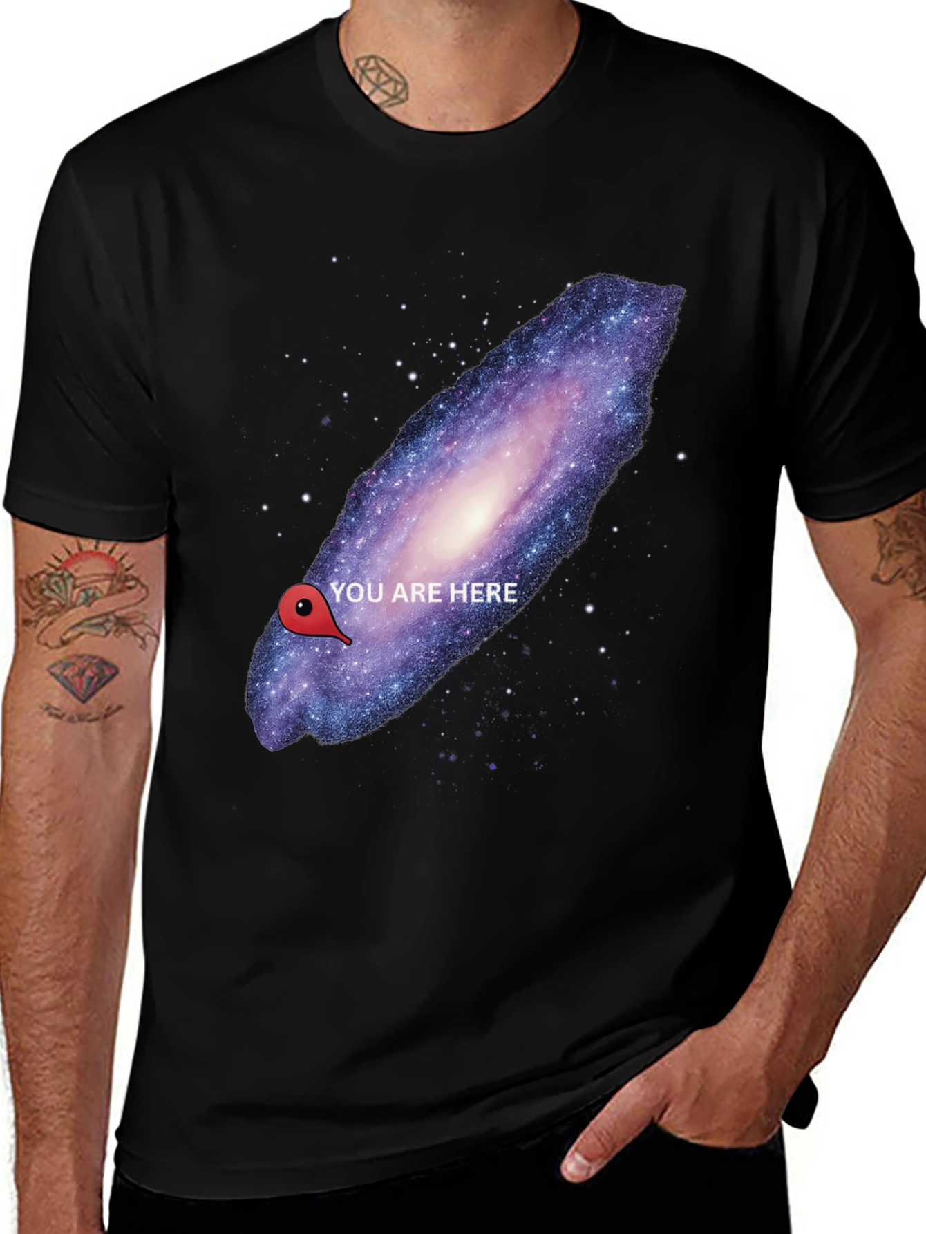 Galaxy You Are Here T-Shirt - Space Lover Tee