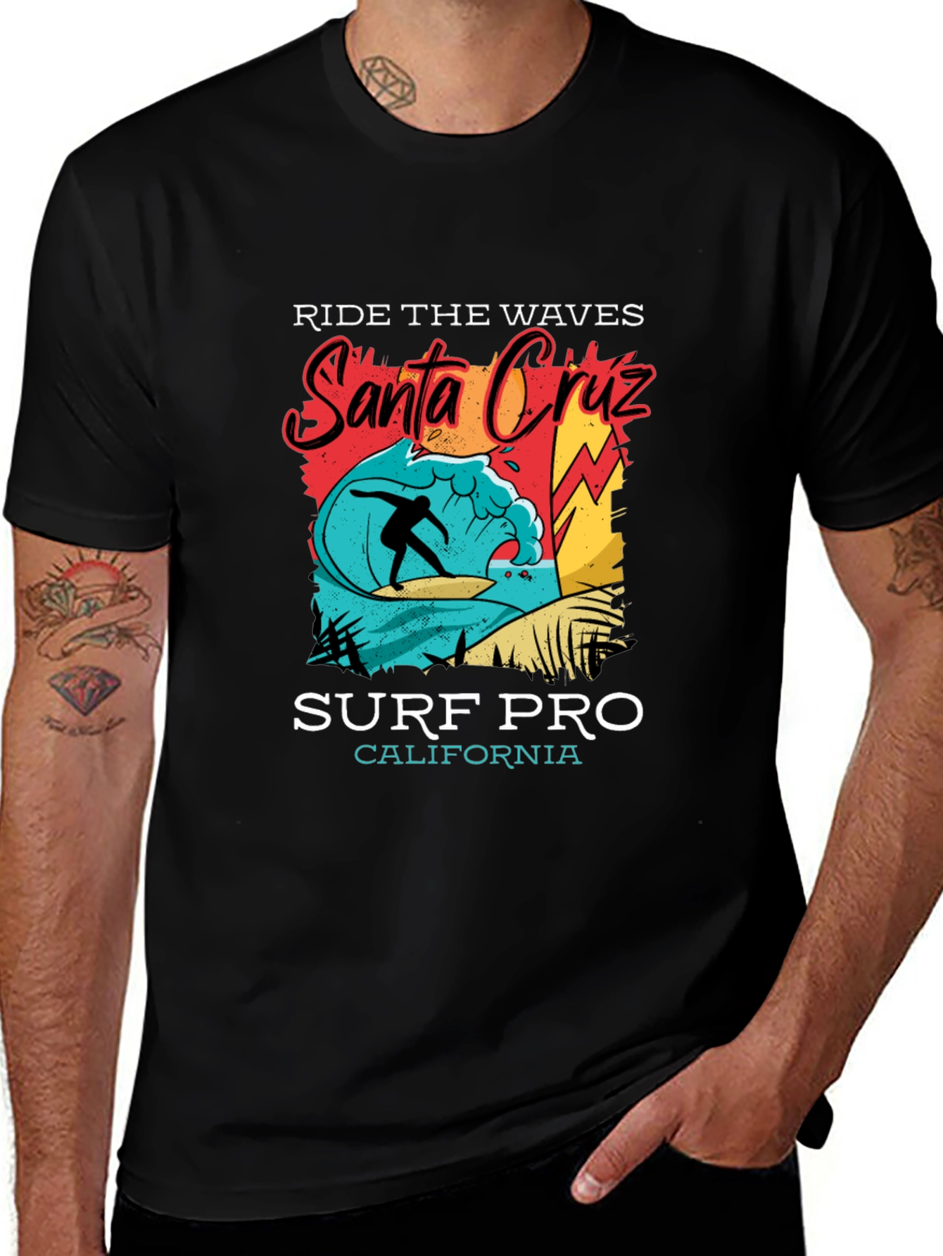 Santa Cruz Surf Pro California Black T-Shirt