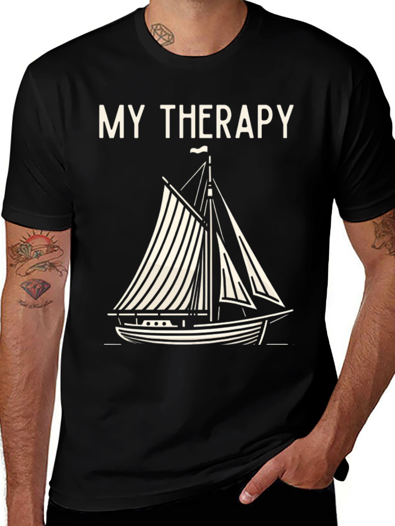 Variant 29 of My Therapy Sailing T-Shirt - Boating Lover Tee