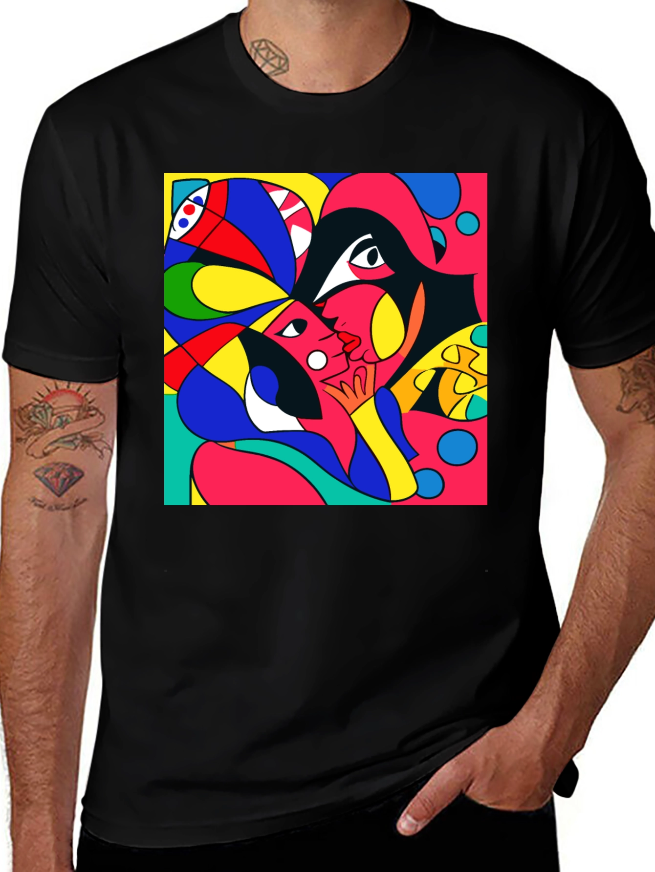 Variant 27 of Abstract Art Graphic Tee - Modern Casual Style