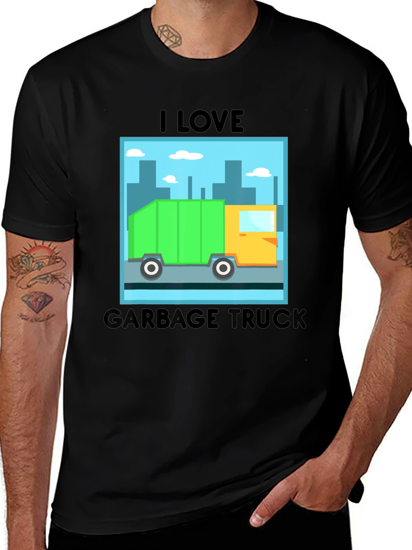 Variant 4 of I Love Garbage Truck Graphic T-Shirt