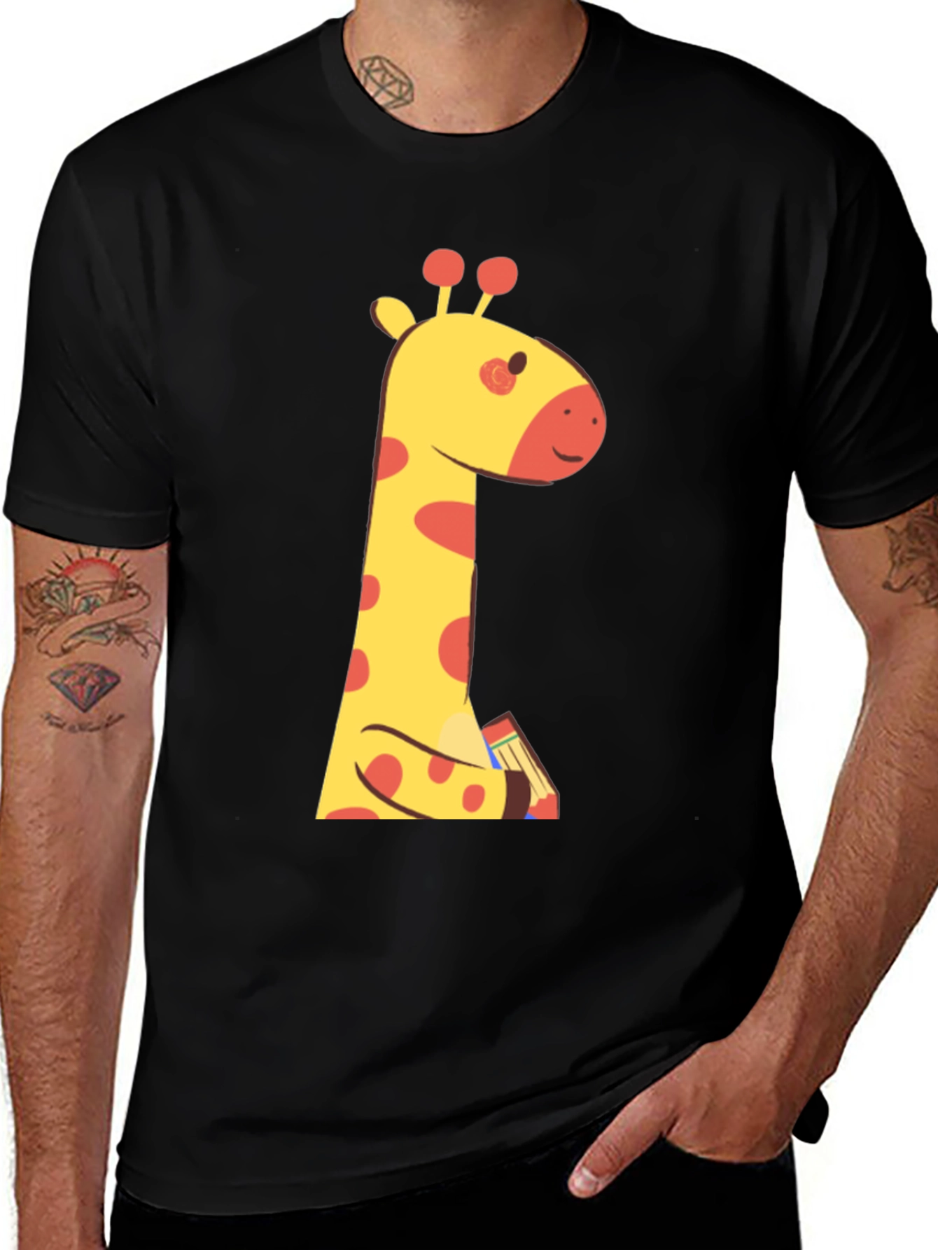 Cute Giraffe Cartoon Graphic T-Shirt
