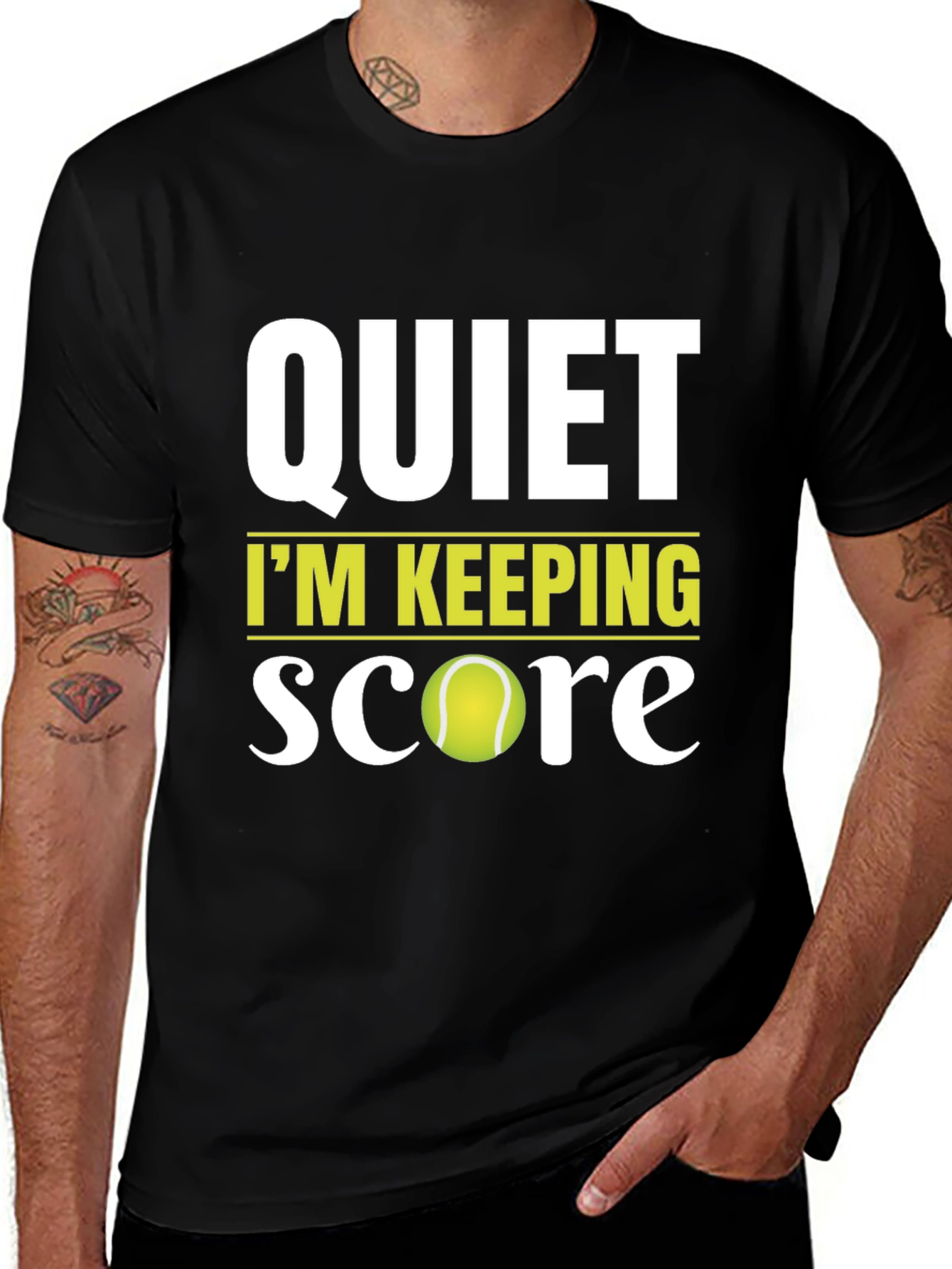 Variant 26 of Quiet I'm Keeping Score Tennis T-Shirt