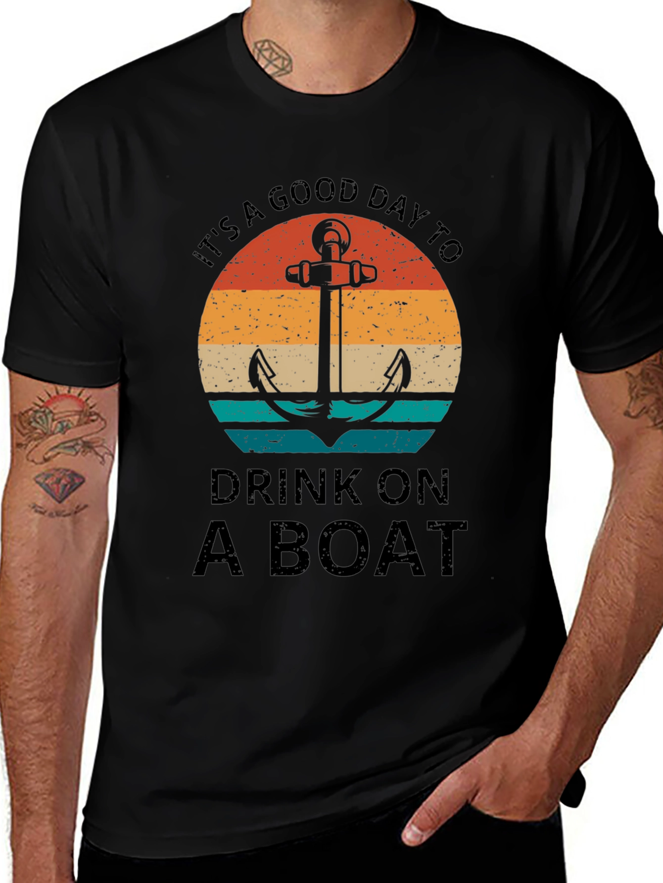 Variant 13 of Drink On A Boat T-Shirt - Good Day Anchor Graphic