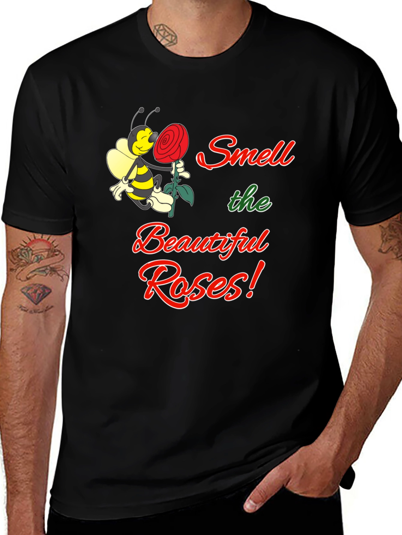 Variant 30 of Smell the Beautiful Roses Black T-Shirt