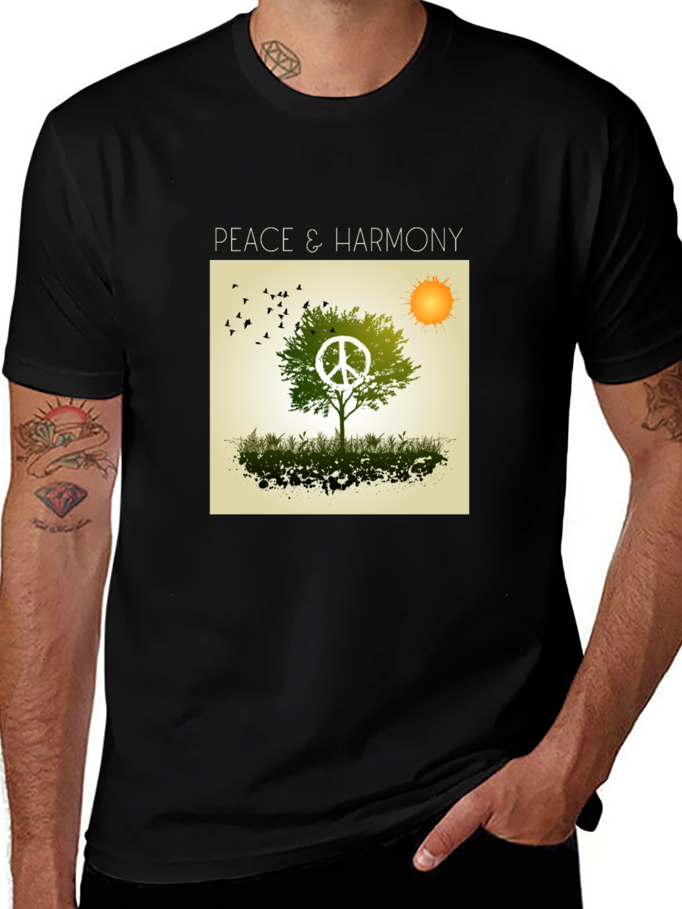 Variant 5 of Peace & Harmony Graphic T-Shirt - Black