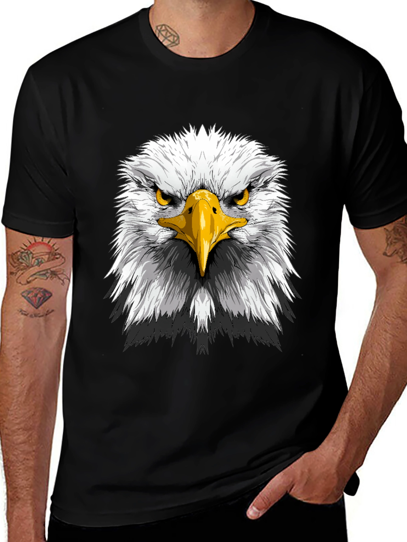 Eagle Head Graphic Tee - Patriotic Men's T-Shirt