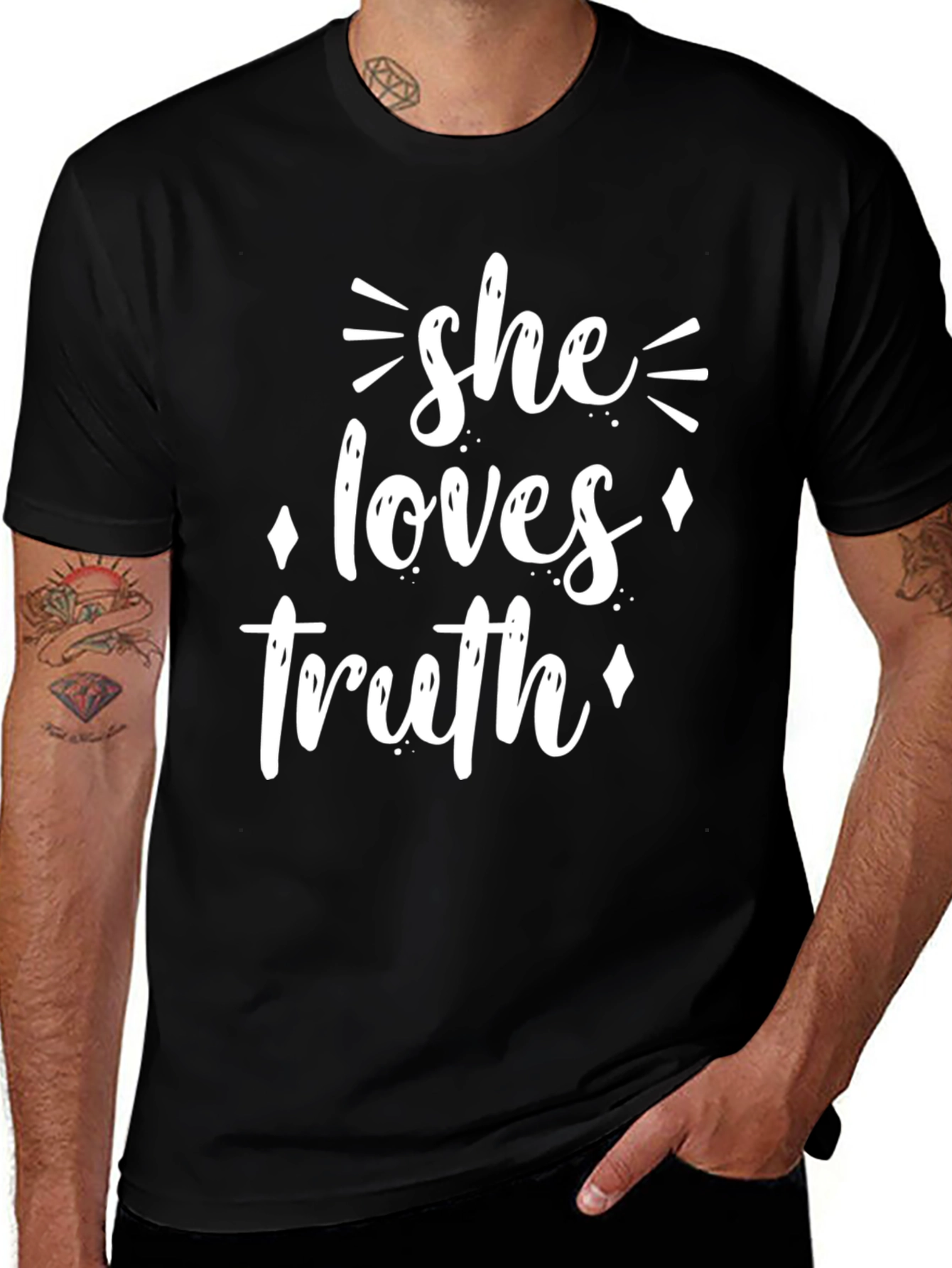 Black She Loves Truth Graphic Tee - Black T-Shirt main image