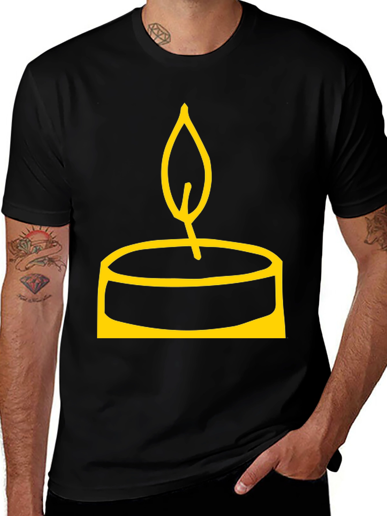 Variant 24 of Candle Graphic Black T-Shirt