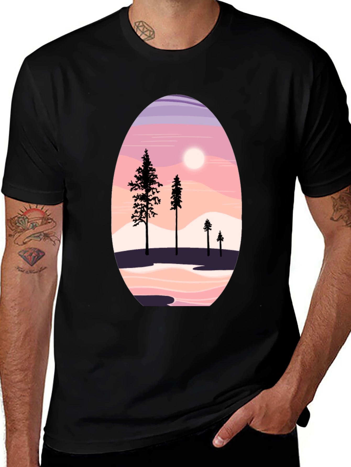 Variant 26 of Scenic Mountain & Trees Graphic Tee