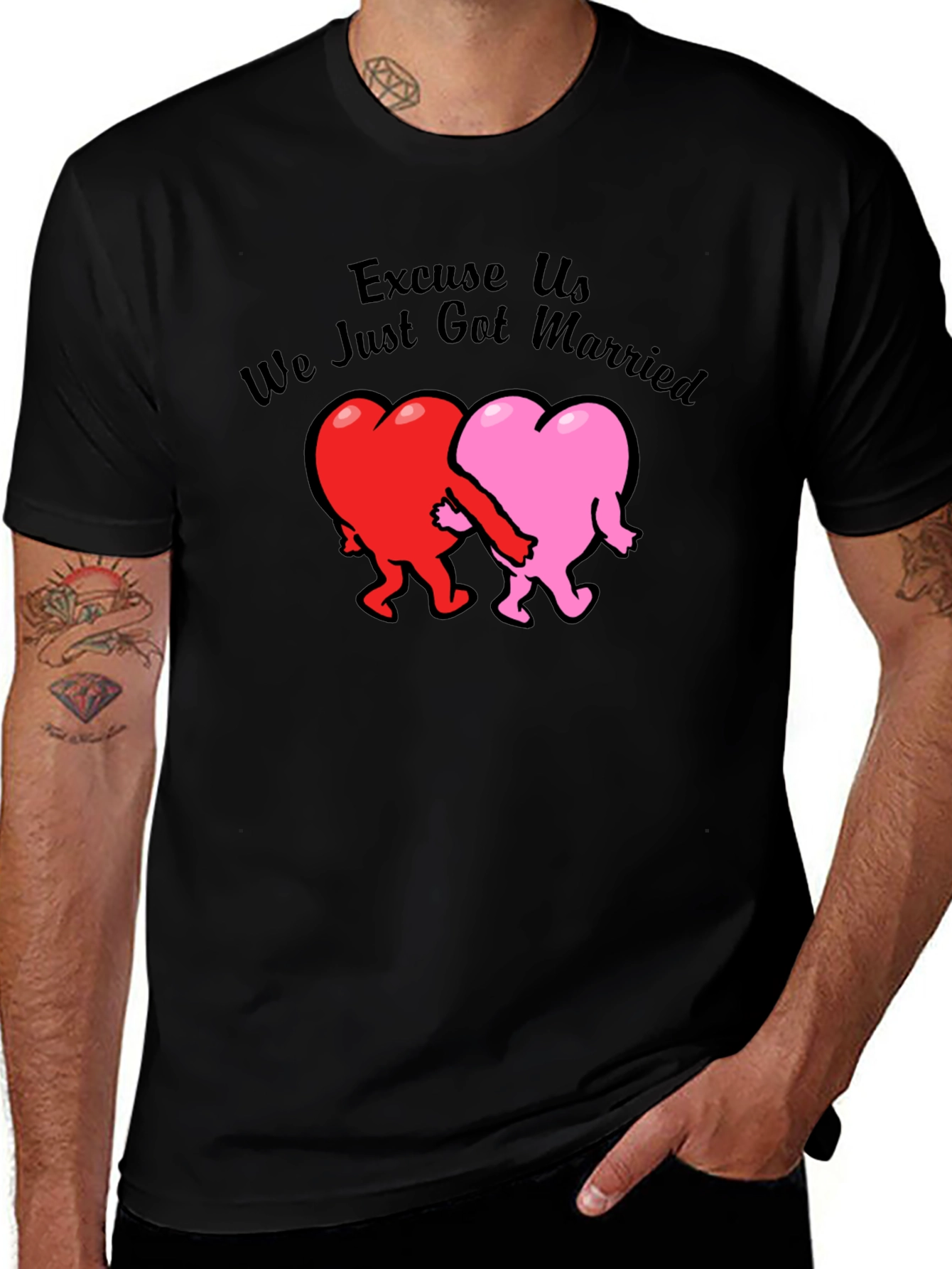 Variant 29 of Newlywed Heart Couple T-Shirt - Excuse Us