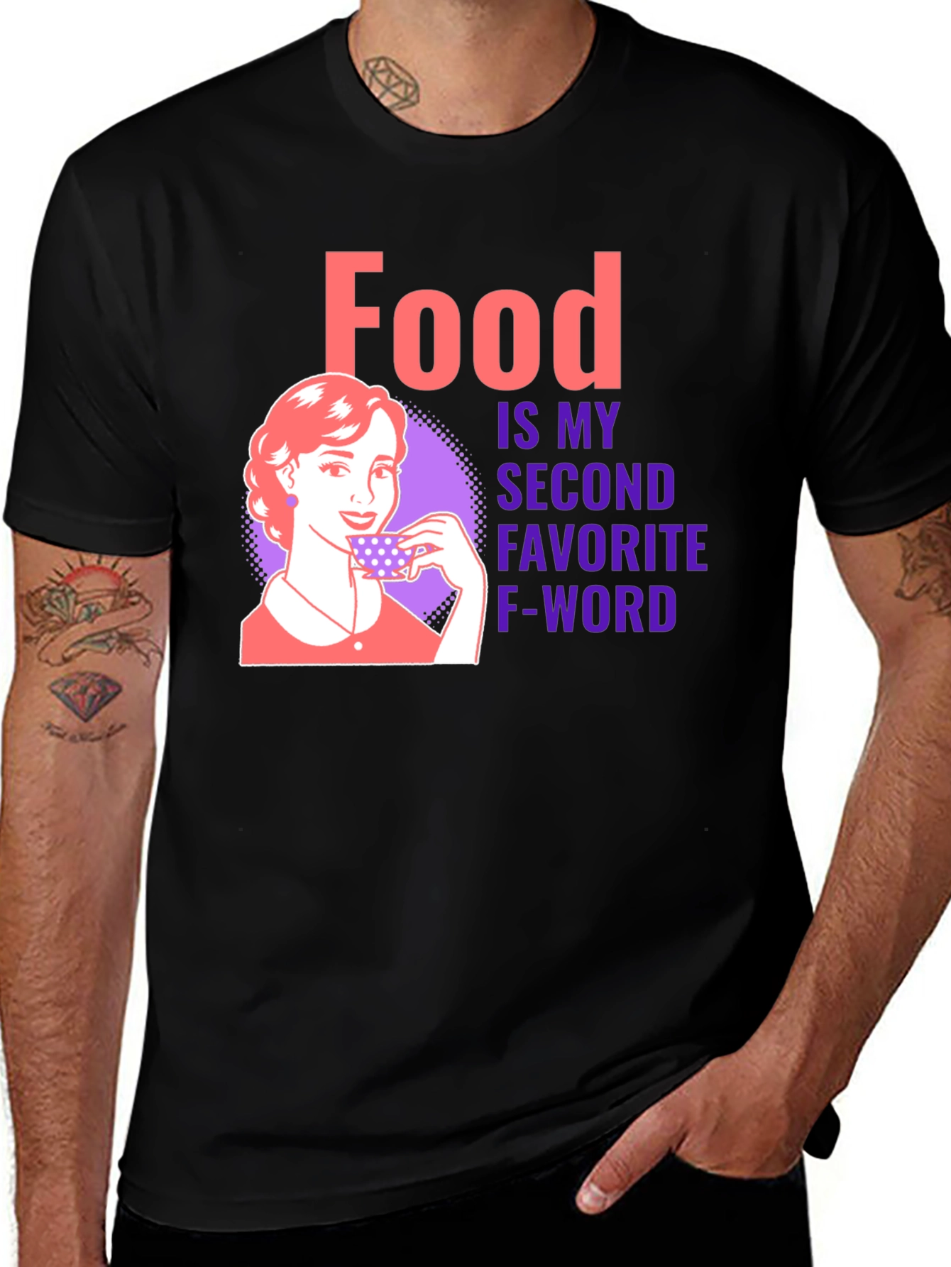 Variant 22 of Food is My Second Favorite F-Word Black T-Shirt