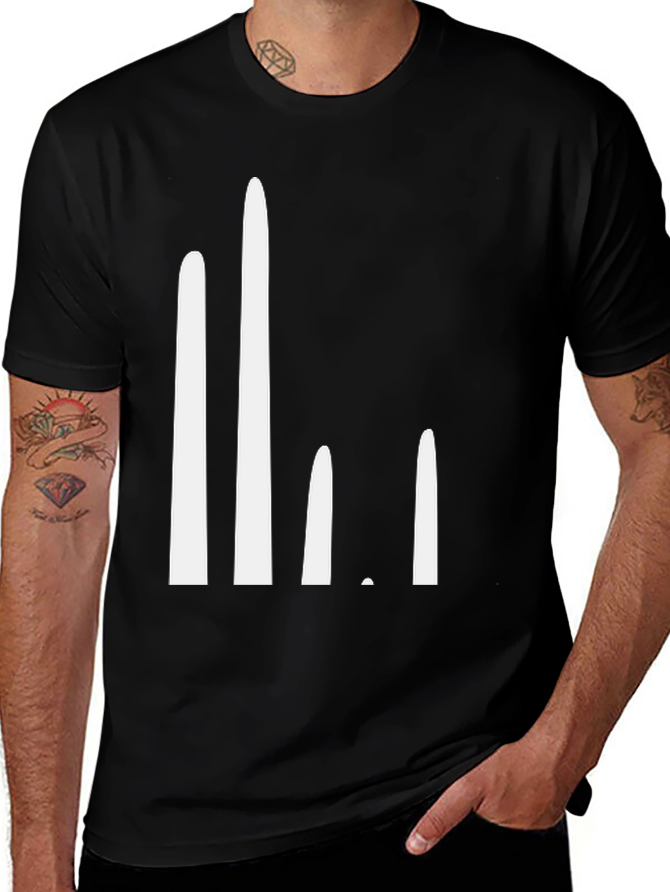 Variant 25 of Modern White Bar Chart Tee