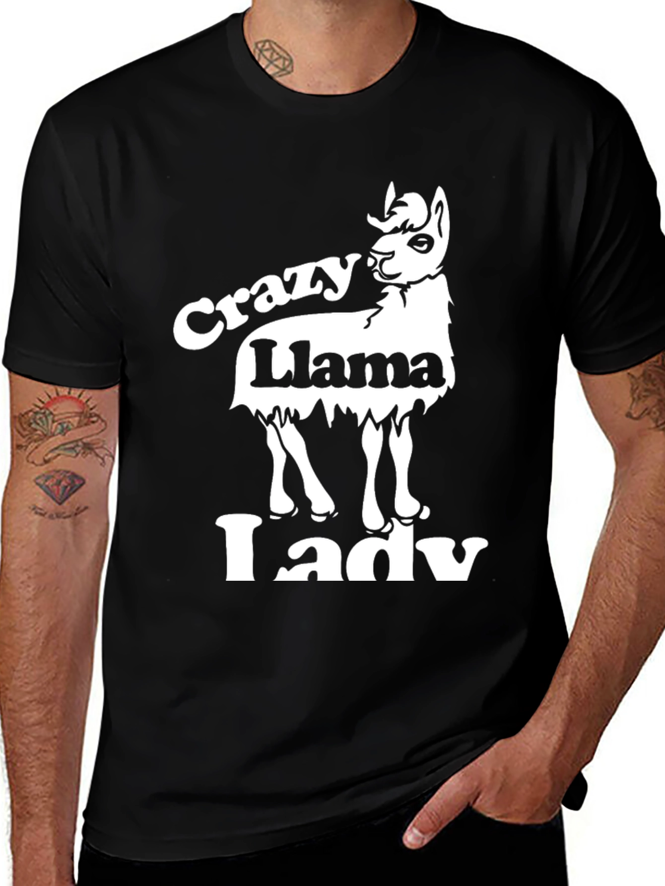 Variant 6 of Crazy Llama Lady T-Shirt - Funny Graphic Tee