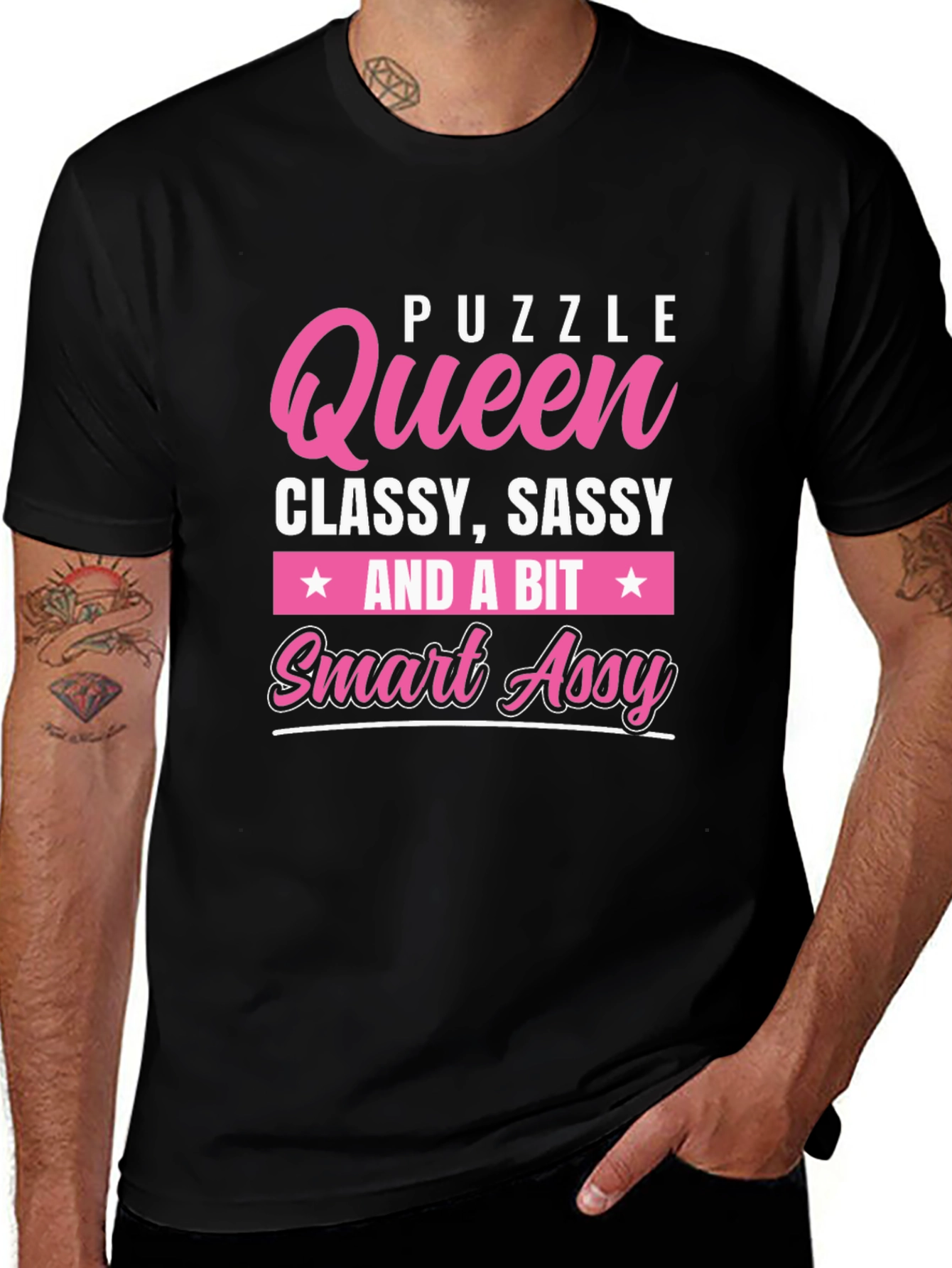 Variant 7 of Puzzle Queen Graphic T-Shirt - Classy Sassy Smart Assy Tee