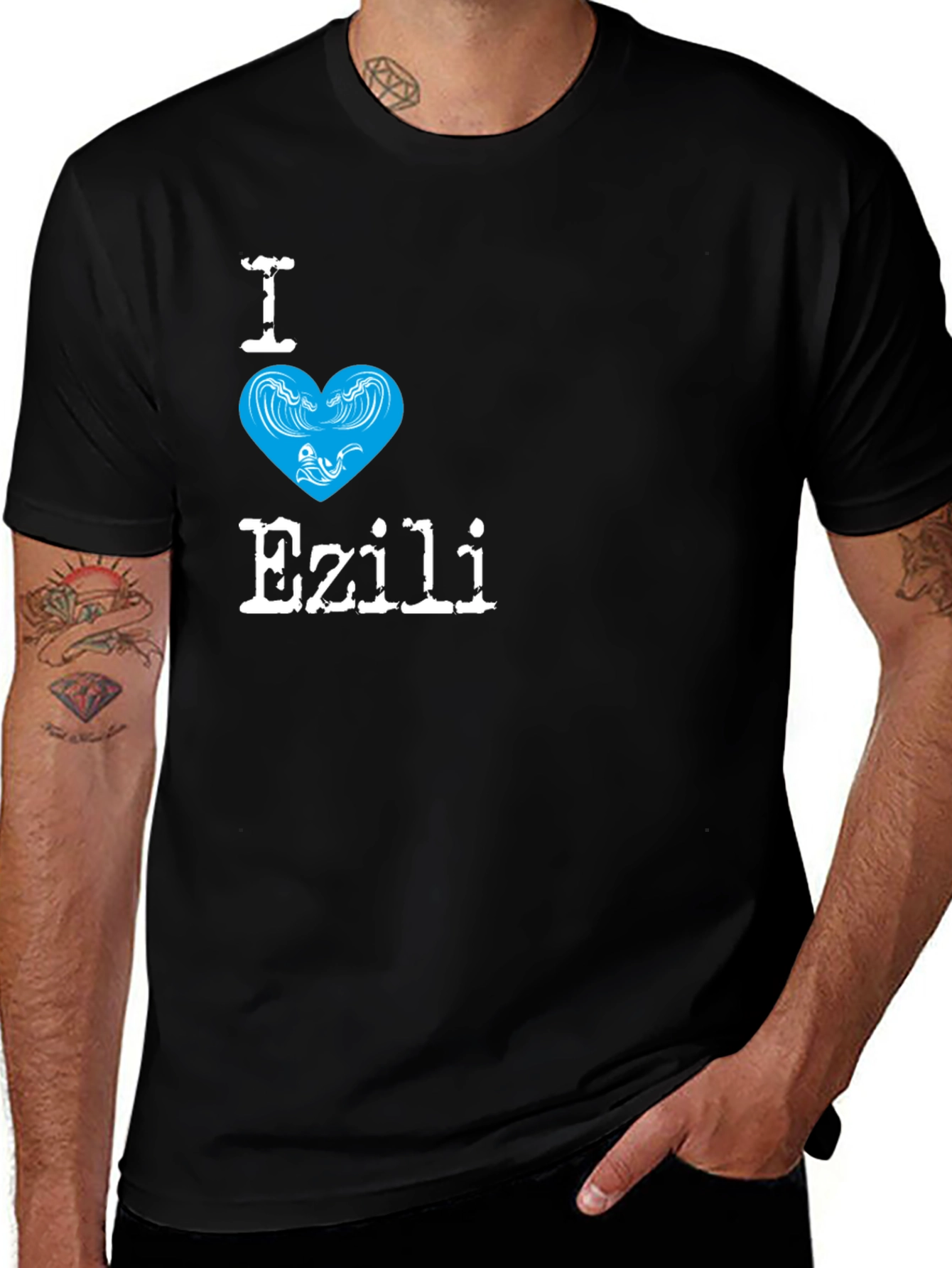I Love Ezili Black T-Shirt