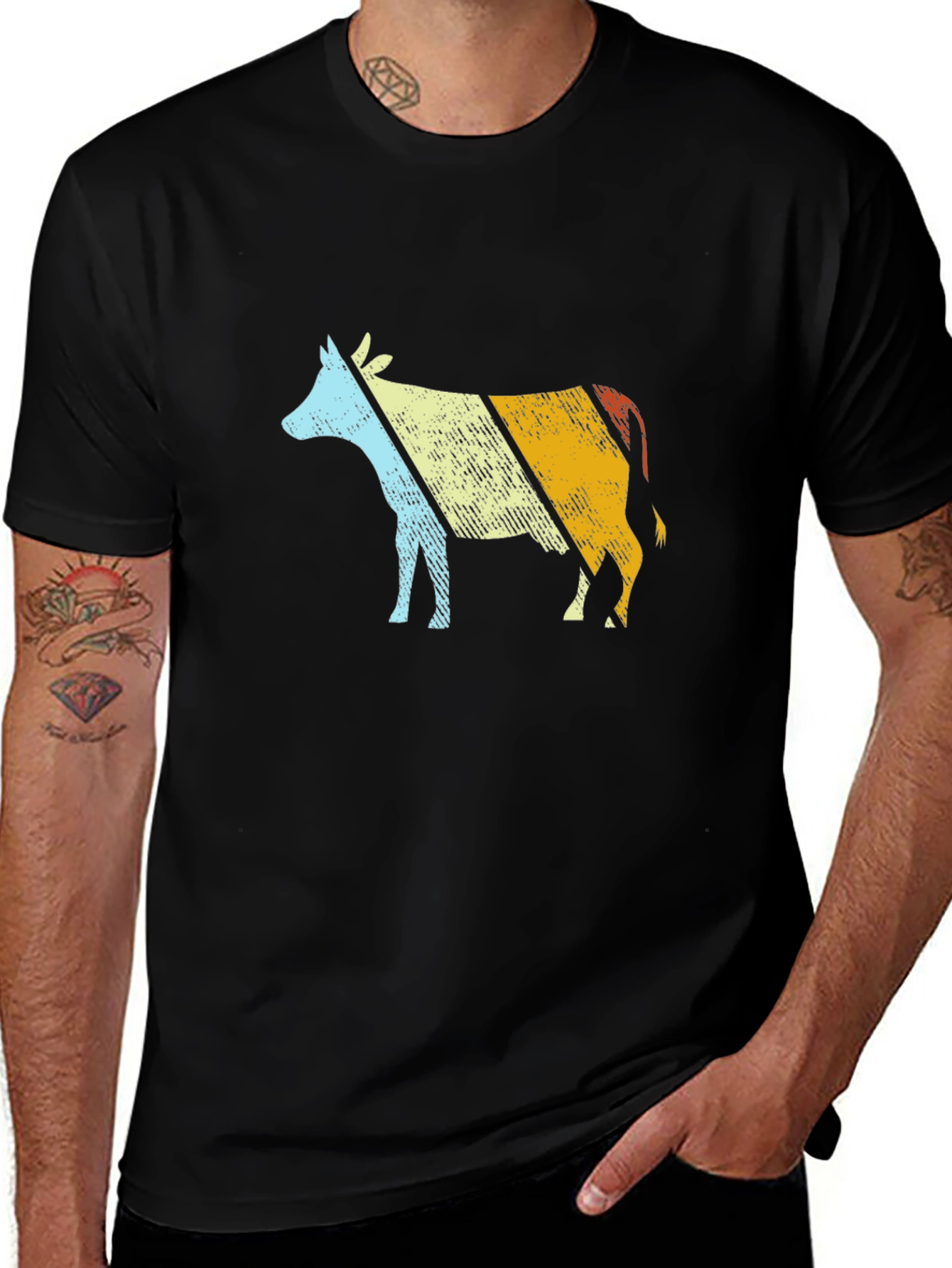 Variant 22 of Retro Cow T-Shirt - Vintage Style Graphic Tee