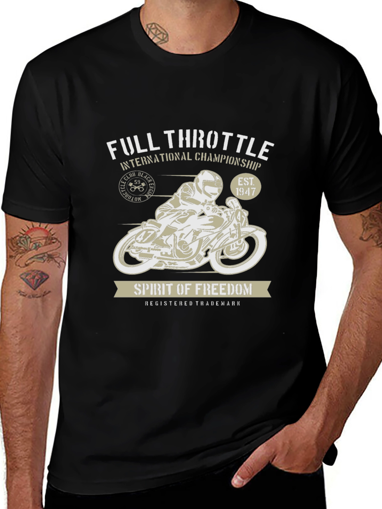 Full Throttle Motorcycle Graphic Tee