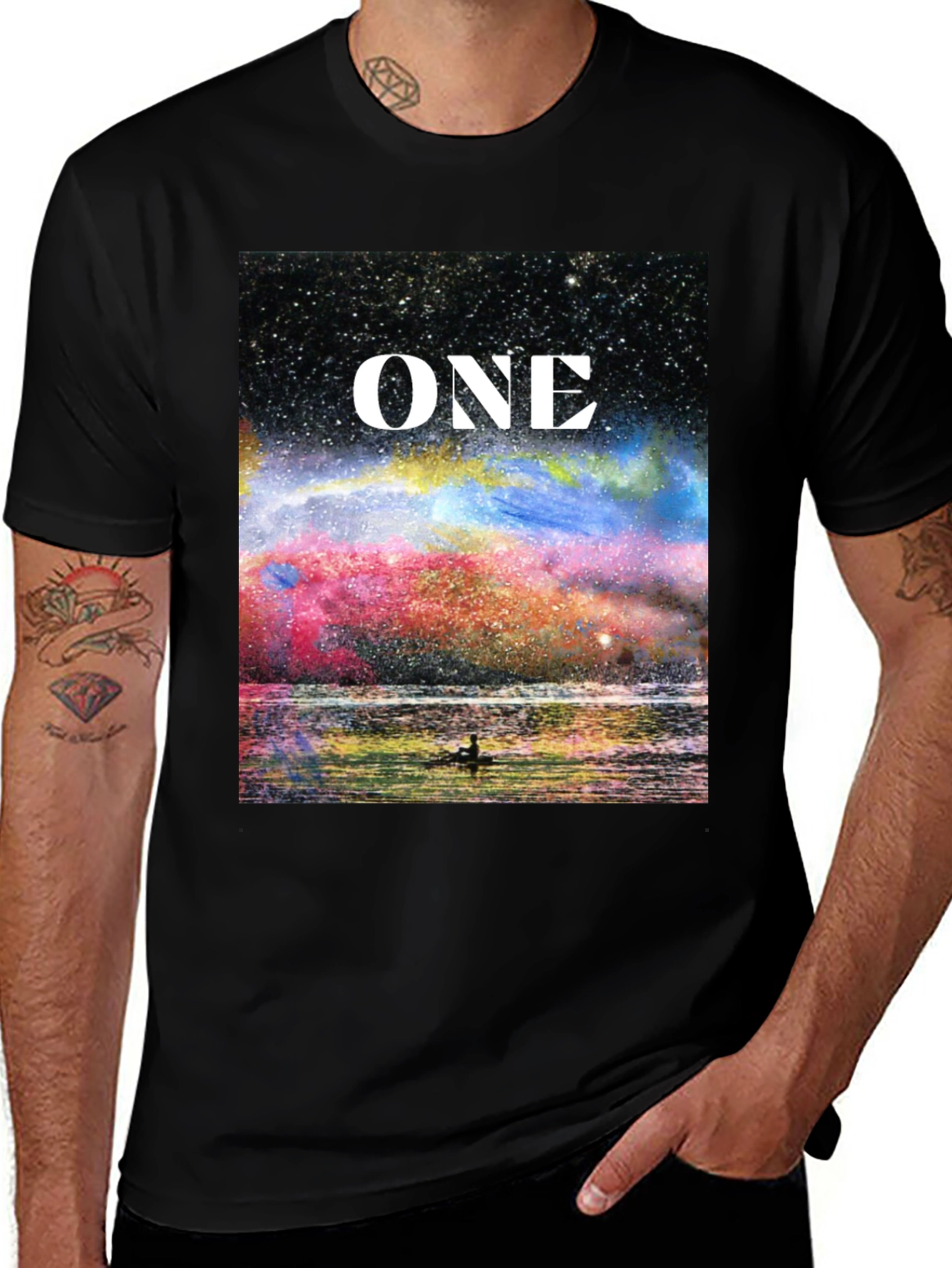Variant 14 of One Galaxy T-Shirt - Celestial Design Black Tee