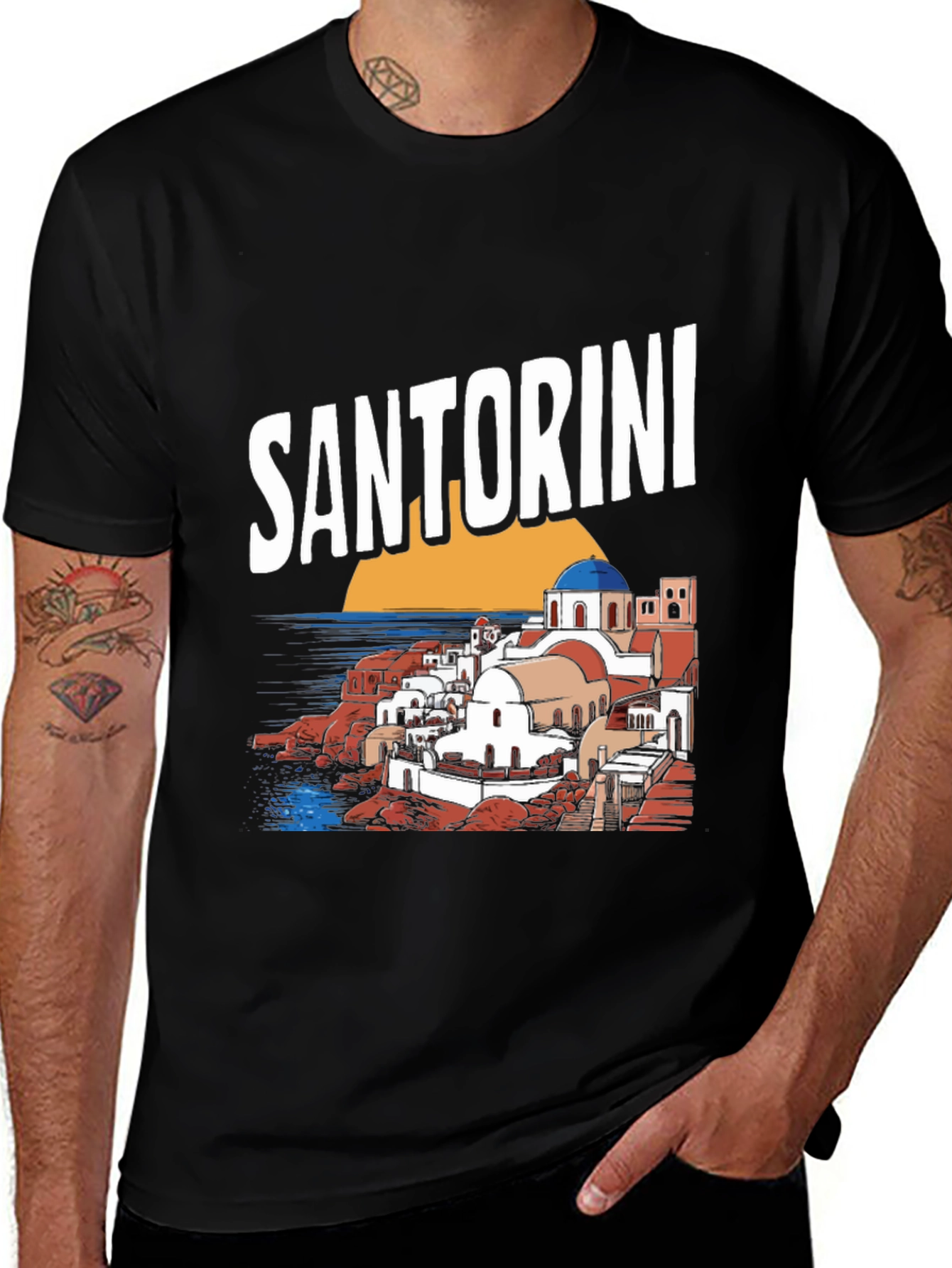 Santorini Greece T-Shirt - Unique Travel Souvenir Tee