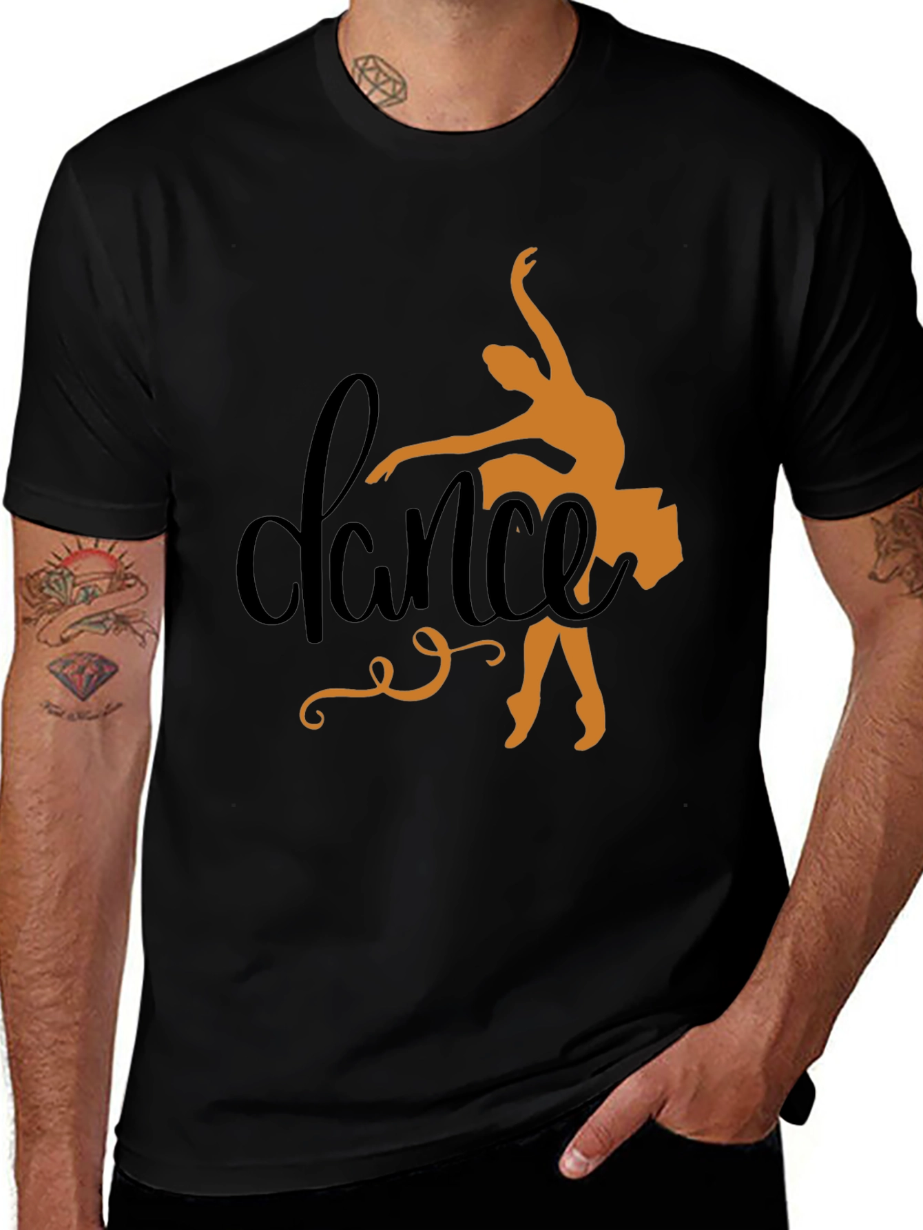 Variant 28 of Dance Silhouette T-Shirt - Black Cotton Tee