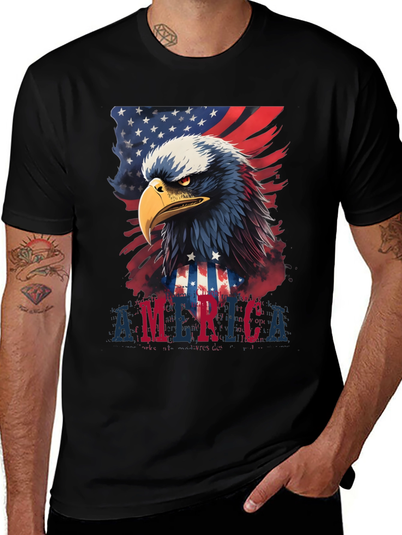 Variant 15 of Patriotic Eagle USA Flag Graphic T-Shirt