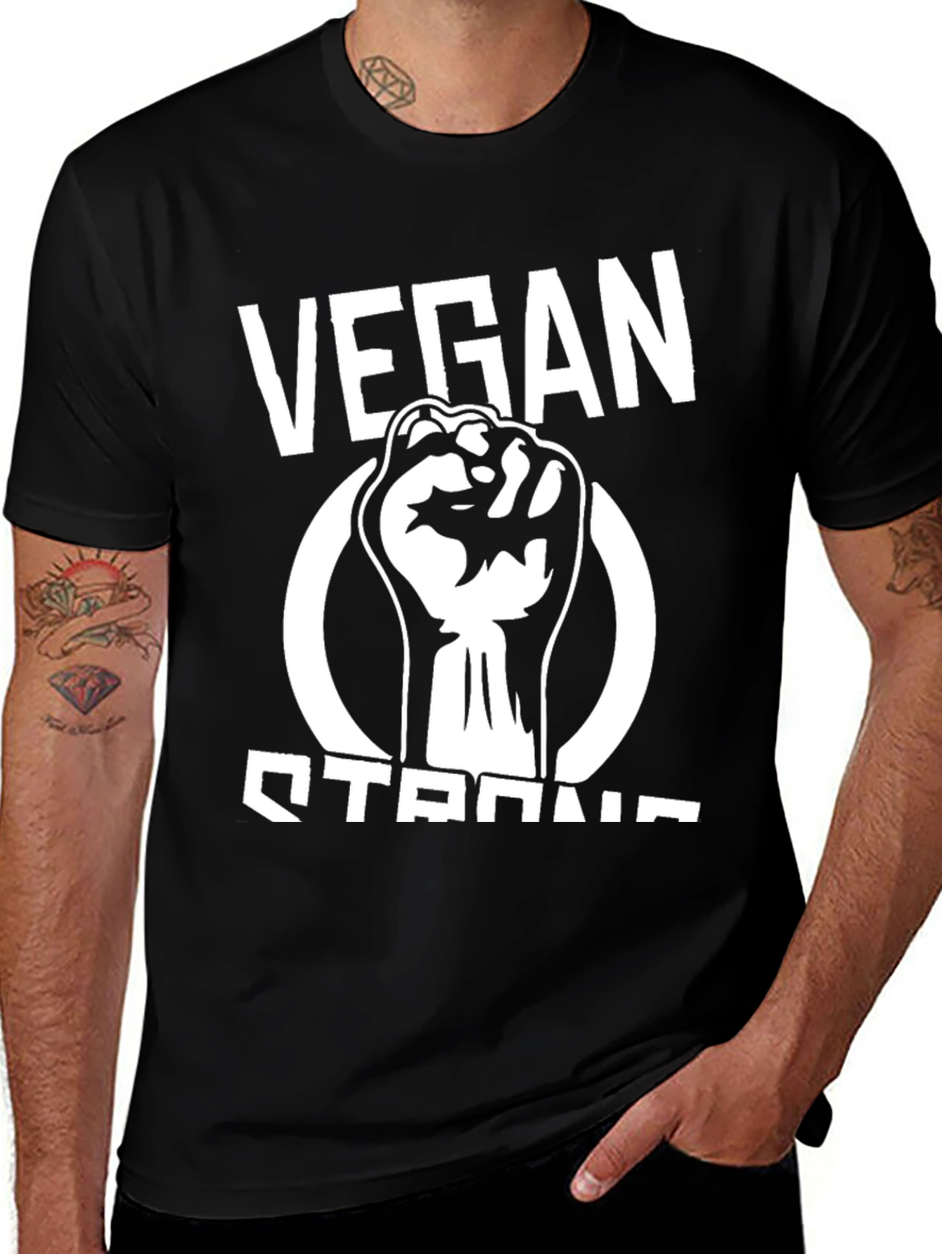 Variant 9 of Vegan Strong Black Graphic T-Shirt