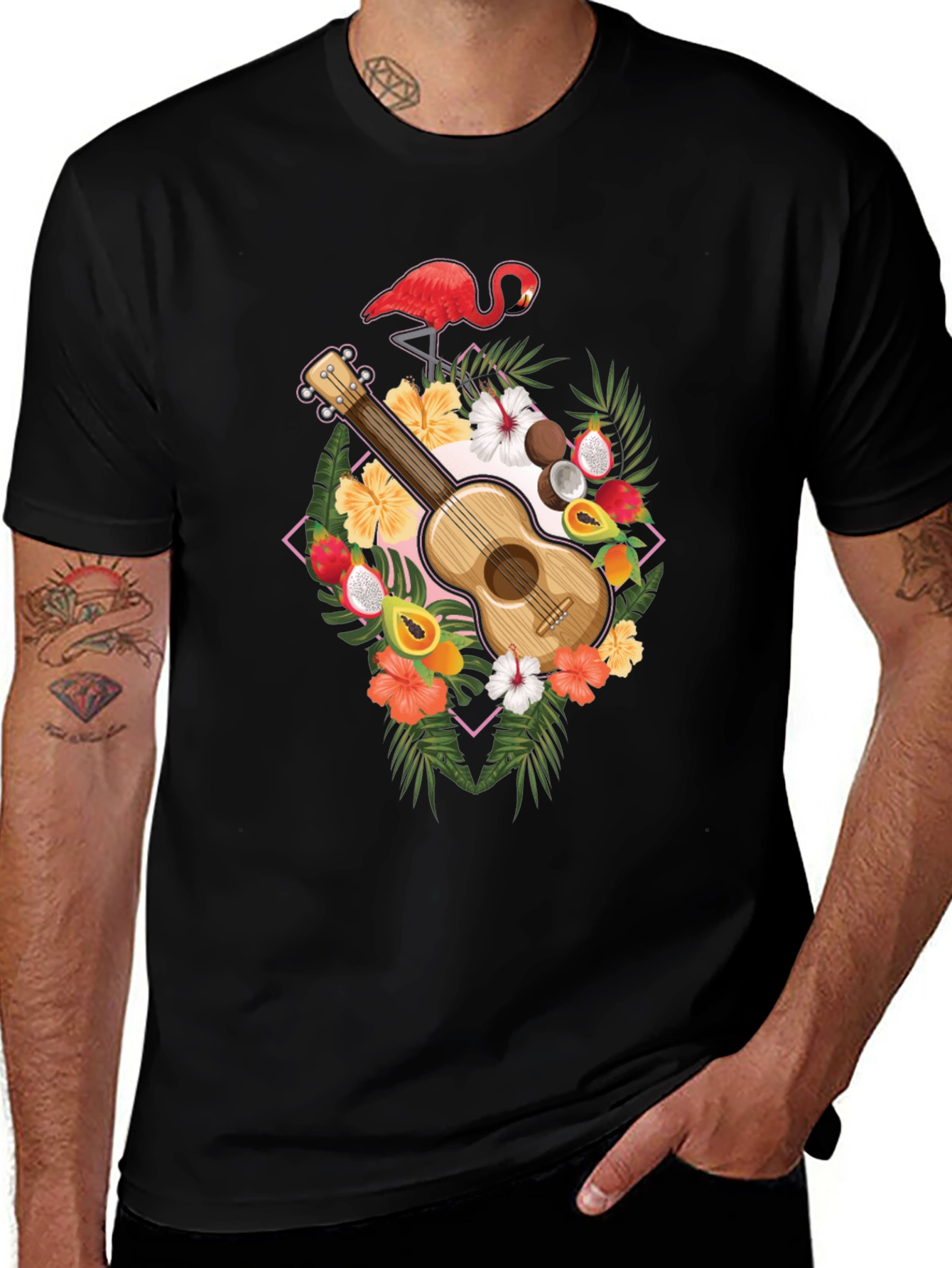 Variant 28 of Tropical Ukulele Graphic T-Shirt