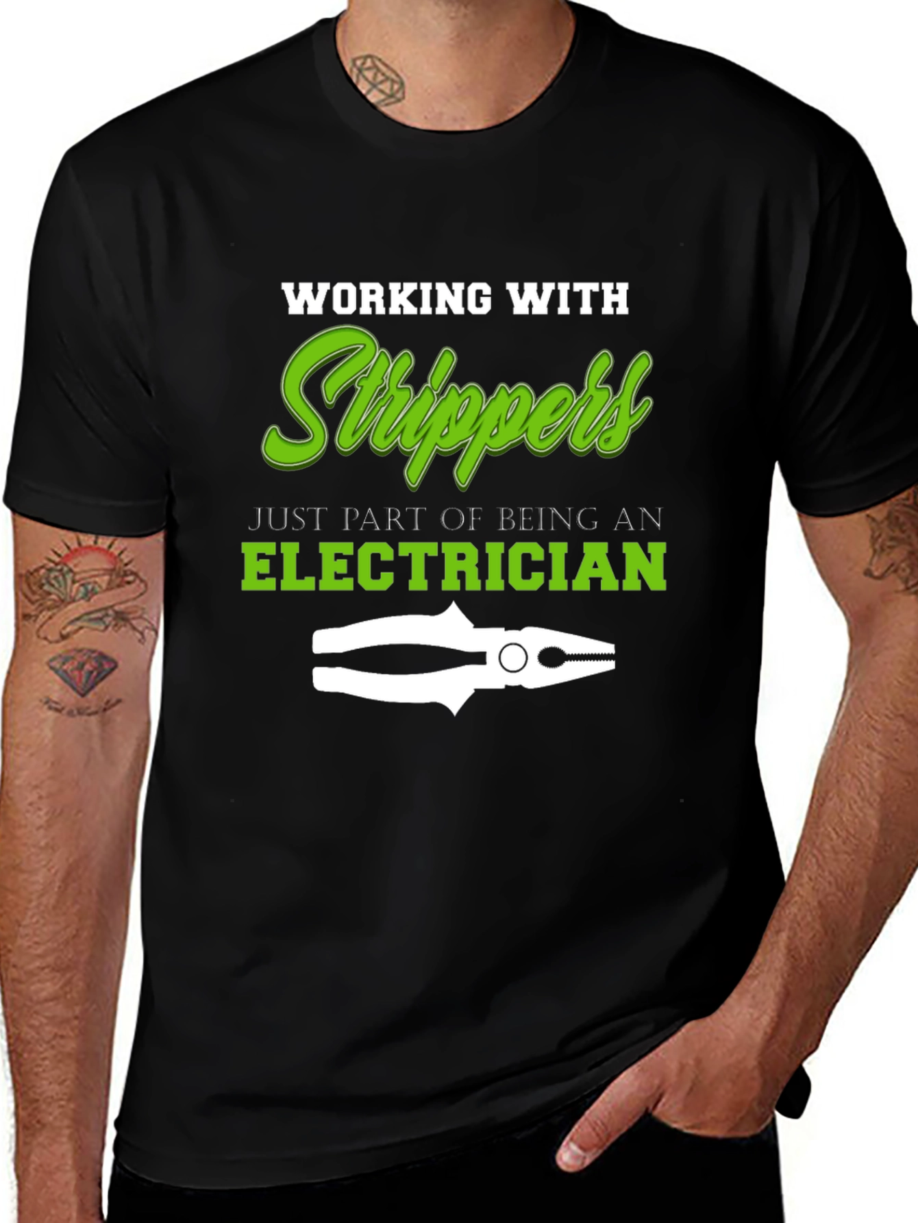 Variant 15 of Electrician Stripper T-Shirt - Funny Work Tee