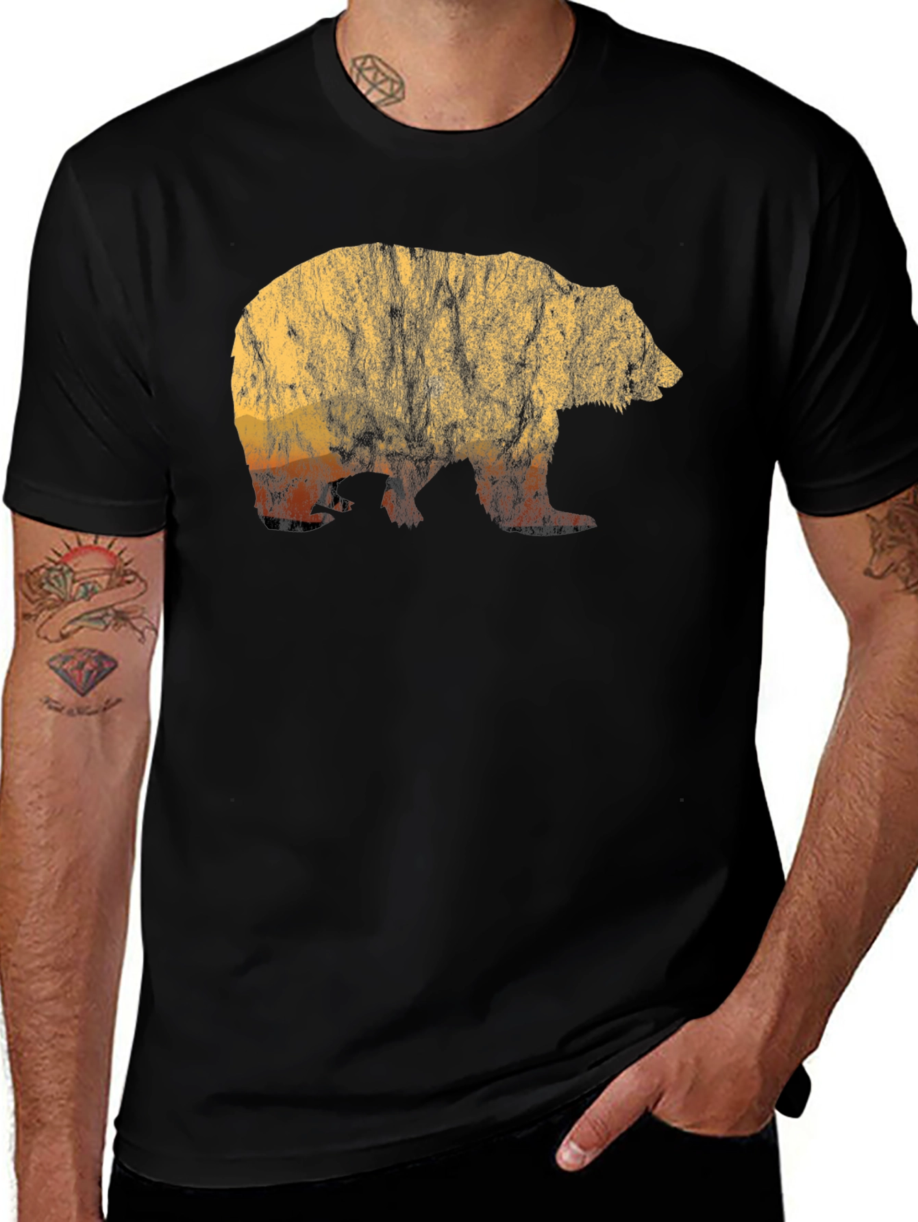 Variant 3 of Men's Black Bear Graphic T-Shirt