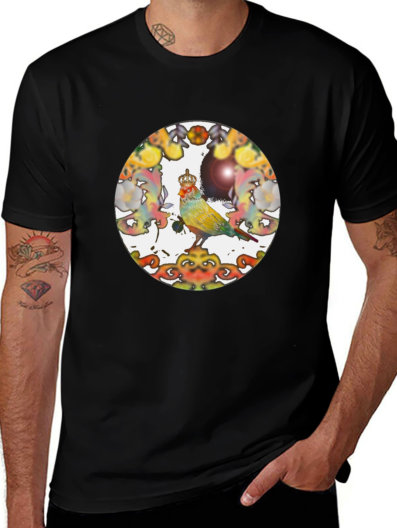 Variant 23 of Crowned Bird Tee - Artistic Graphic Print