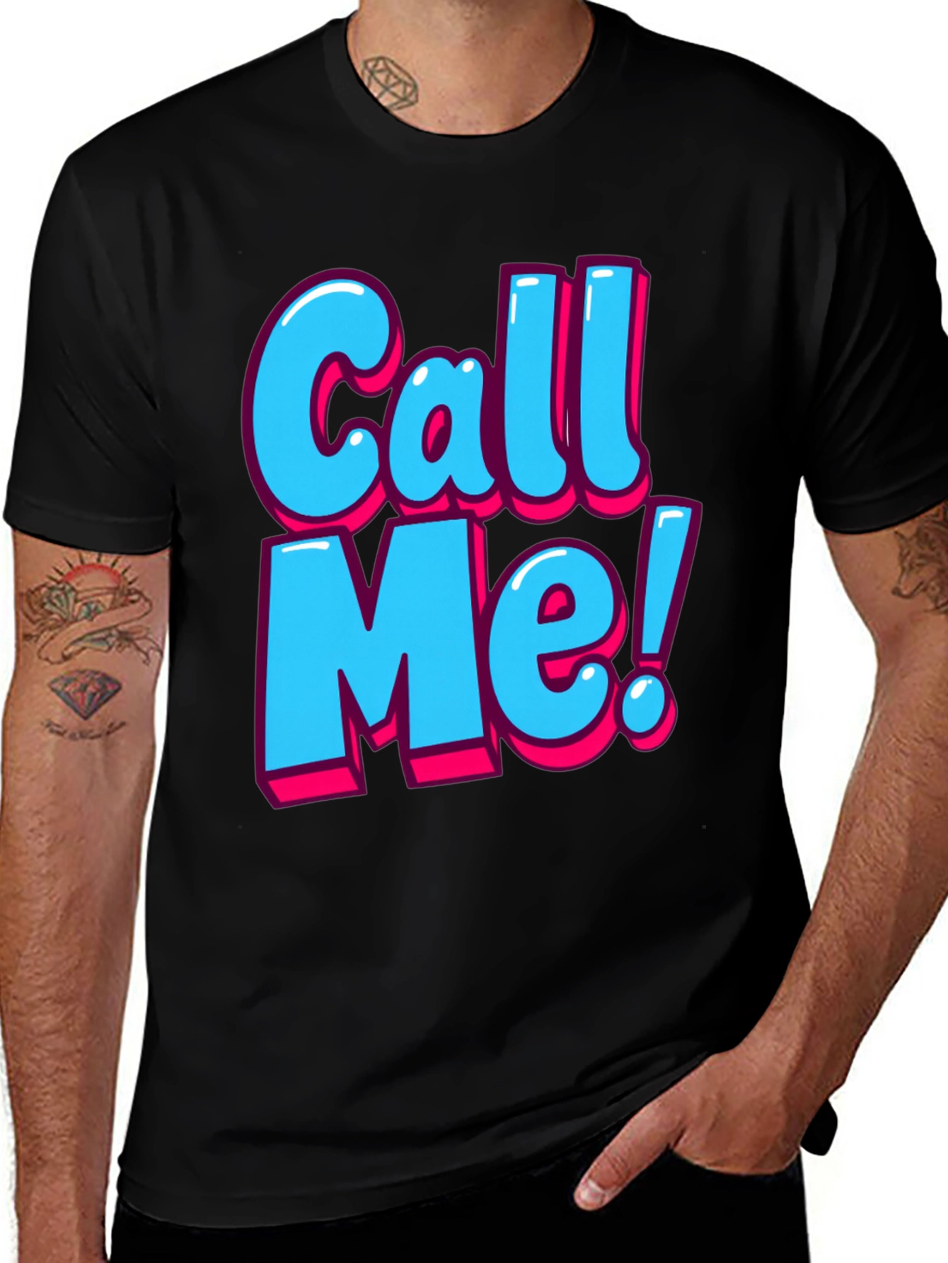 Variant 16 of Call Me Graphic T-Shirt - Fun Statement Tee