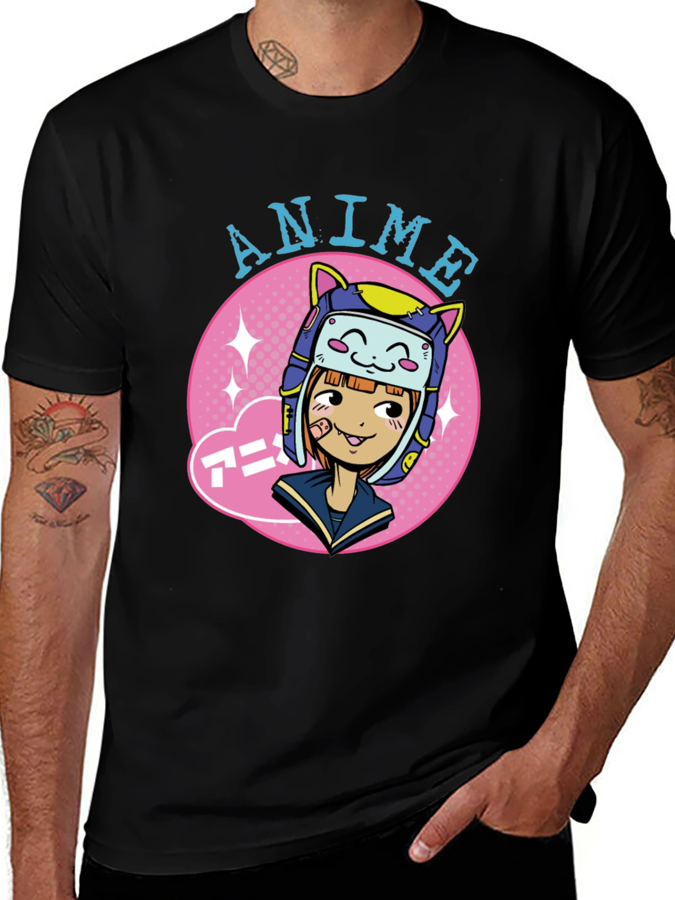 Anime Girl Graphic Tee - Cool Cartoon T-Shirt