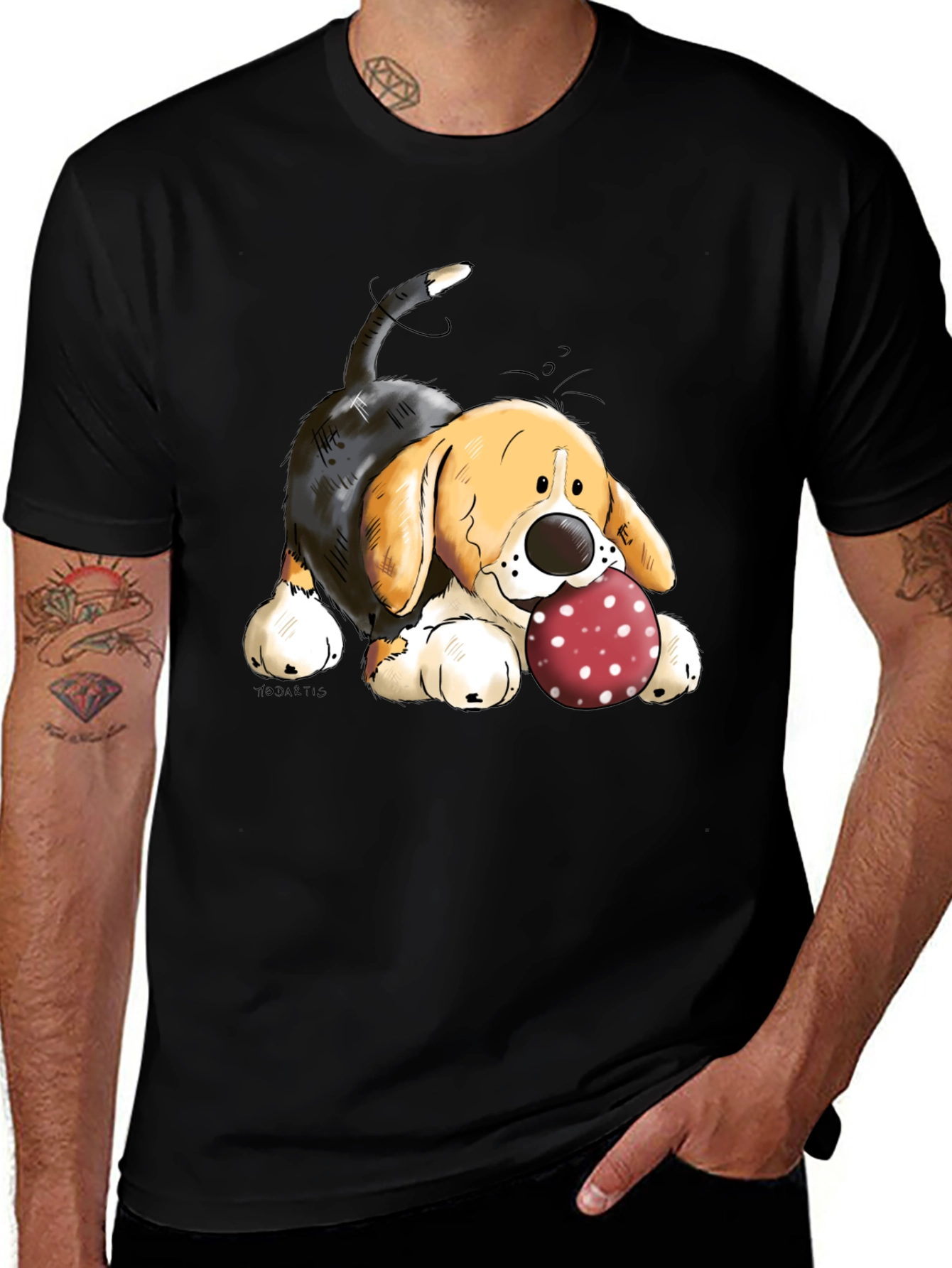 Variant 2 of Dog with Ball Graphic T-Shirt