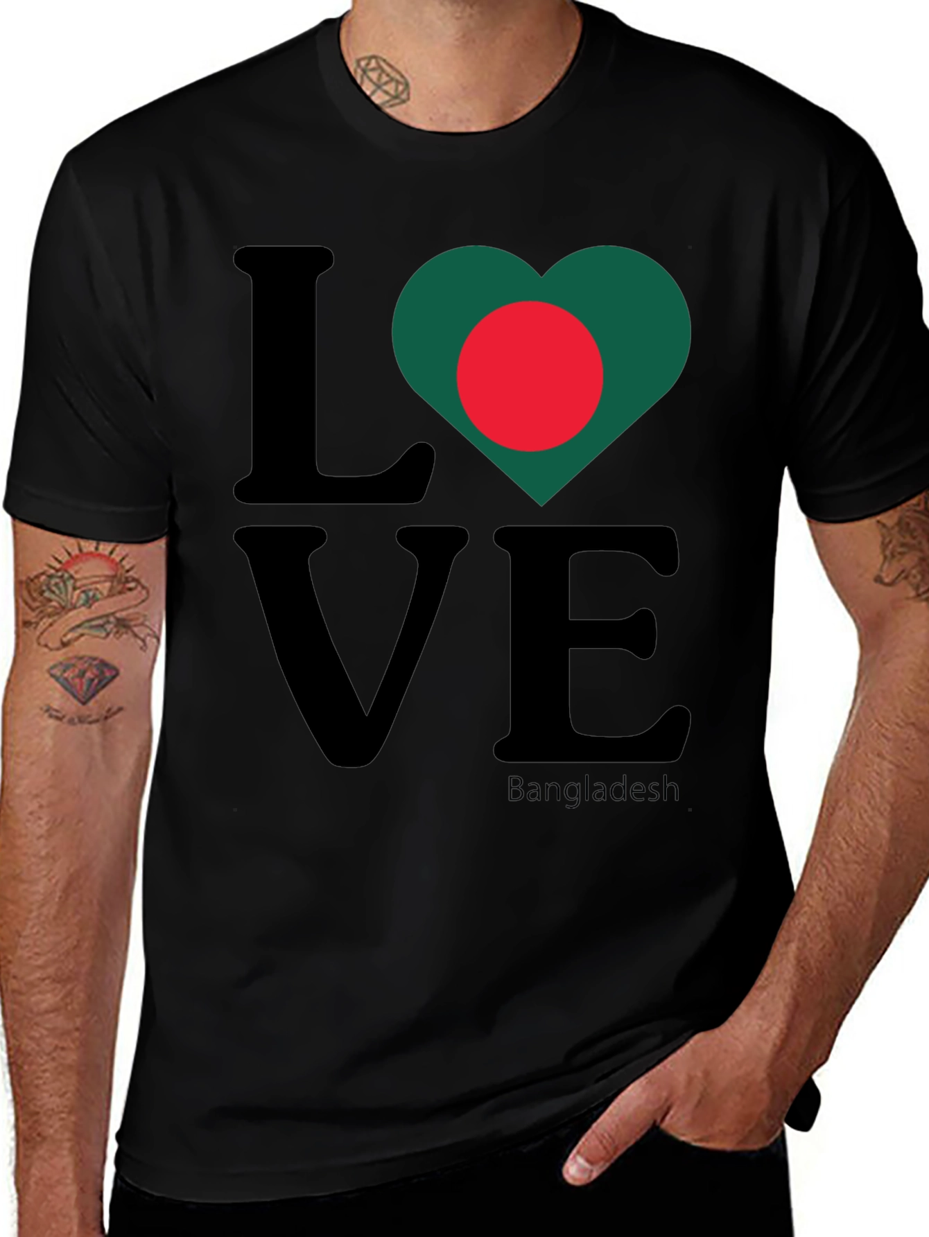 Love Bangladesh Graphic Tee - Black