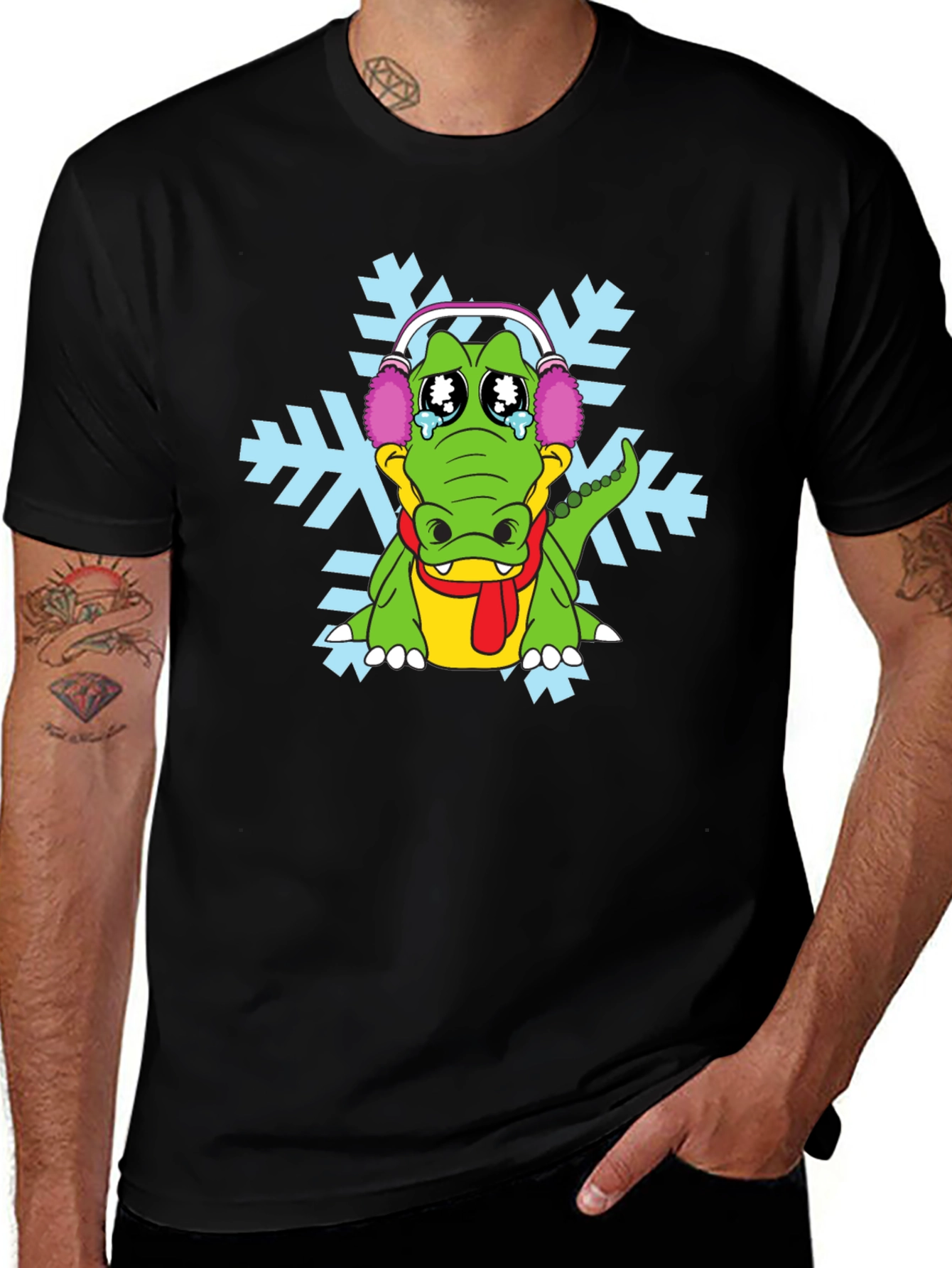 Variant 26 of Sad Alligator Snowflake Graphic T-Shirt