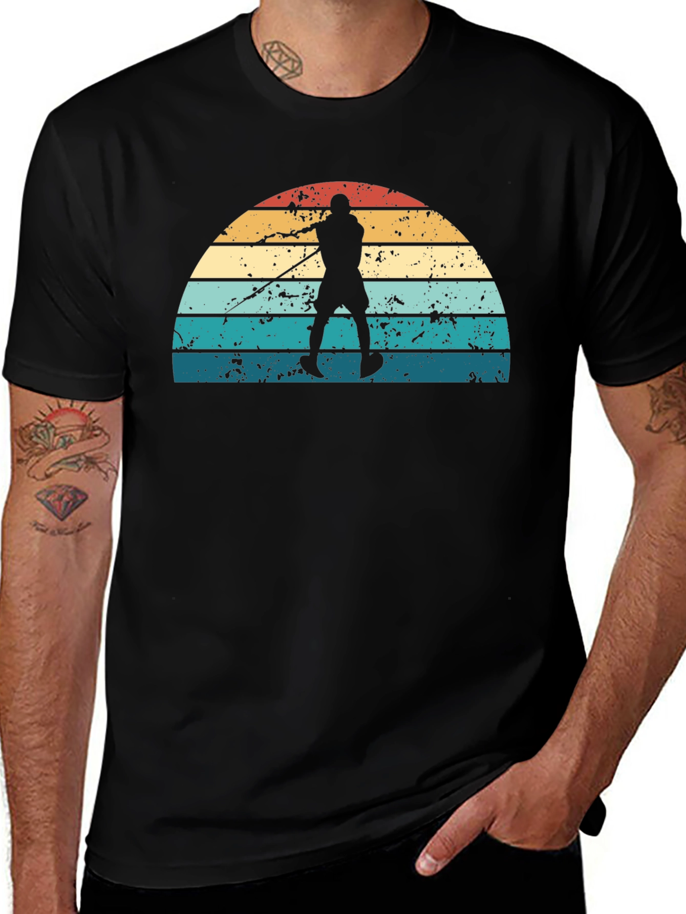 Variant 28 of Retro Water Skiing T-Shirt - Vintage Sunset Design