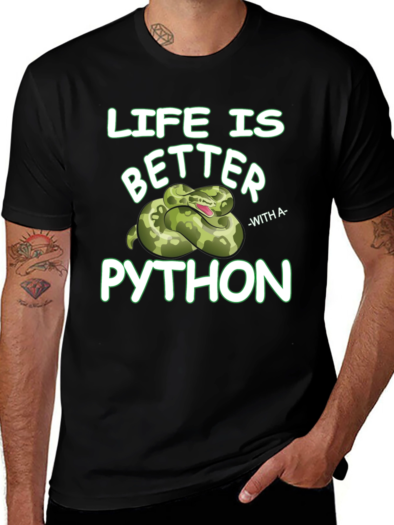 Variant 16 of Life is Better with Python Graphic T-Shirt