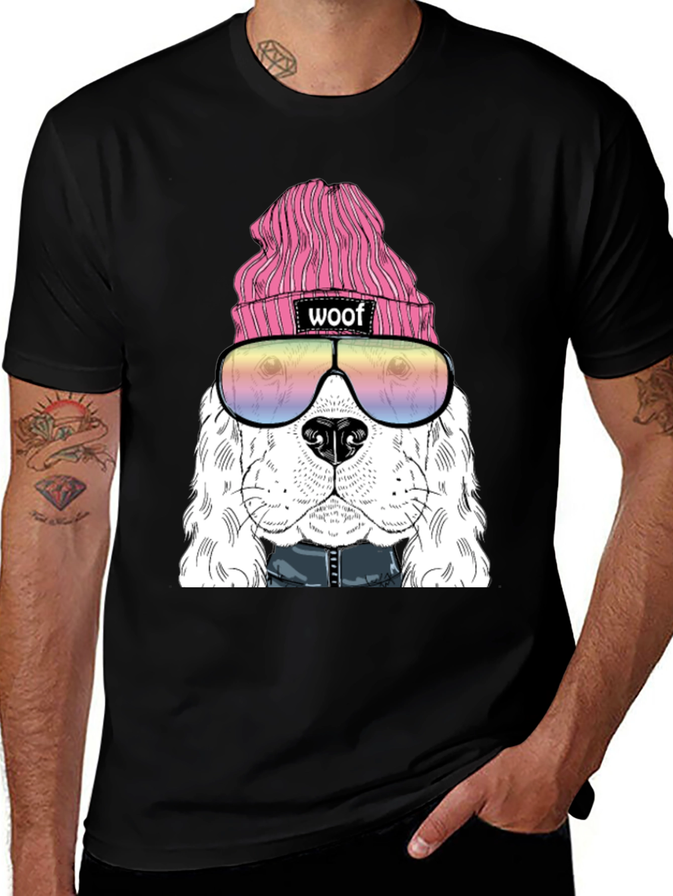 Variant 2 of Woof Dog T-Shirt, Funny Dog Graphic Tee