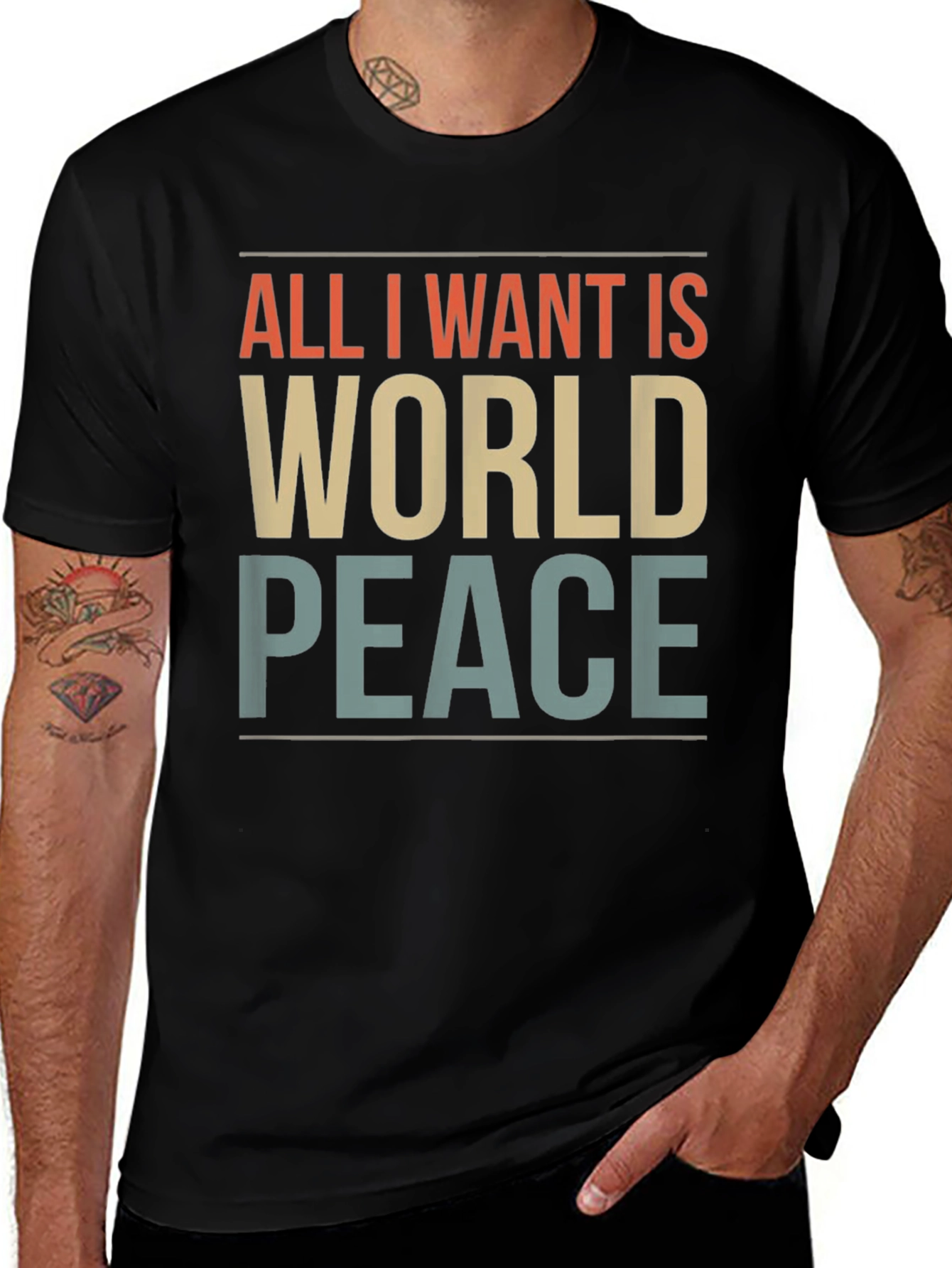 Variant 24 of All I Want Is World Peace Graphic T-Shirt