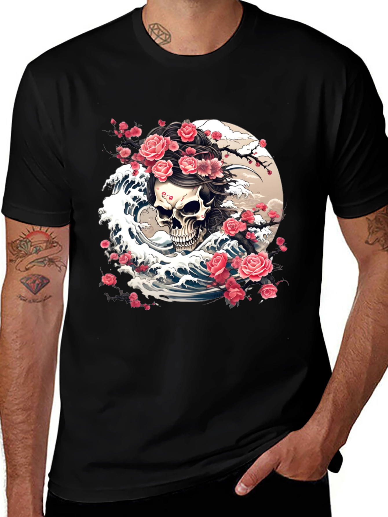 Variant 30 of Skull & Roses Graphic Tee