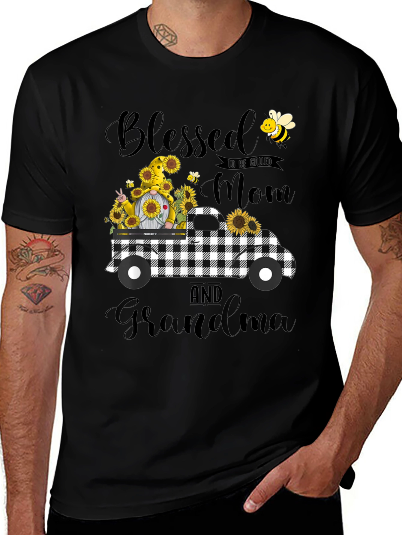 Variant 14 of Blessed Mom and Grandma Sunflower Truck T-Shirt