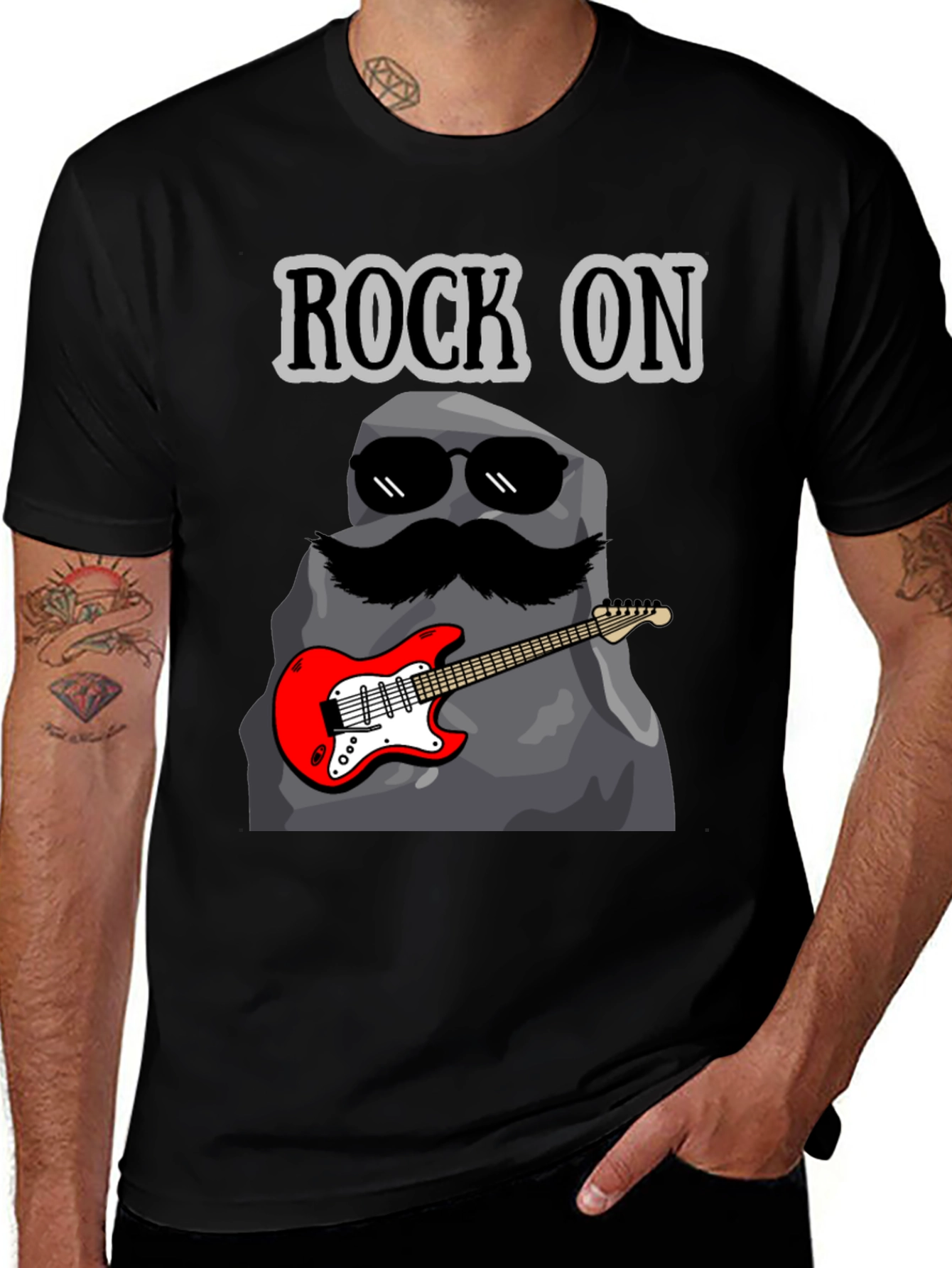 Variant 26 of Rock On Graphic Tee - Funny Music Lover T-Shirt