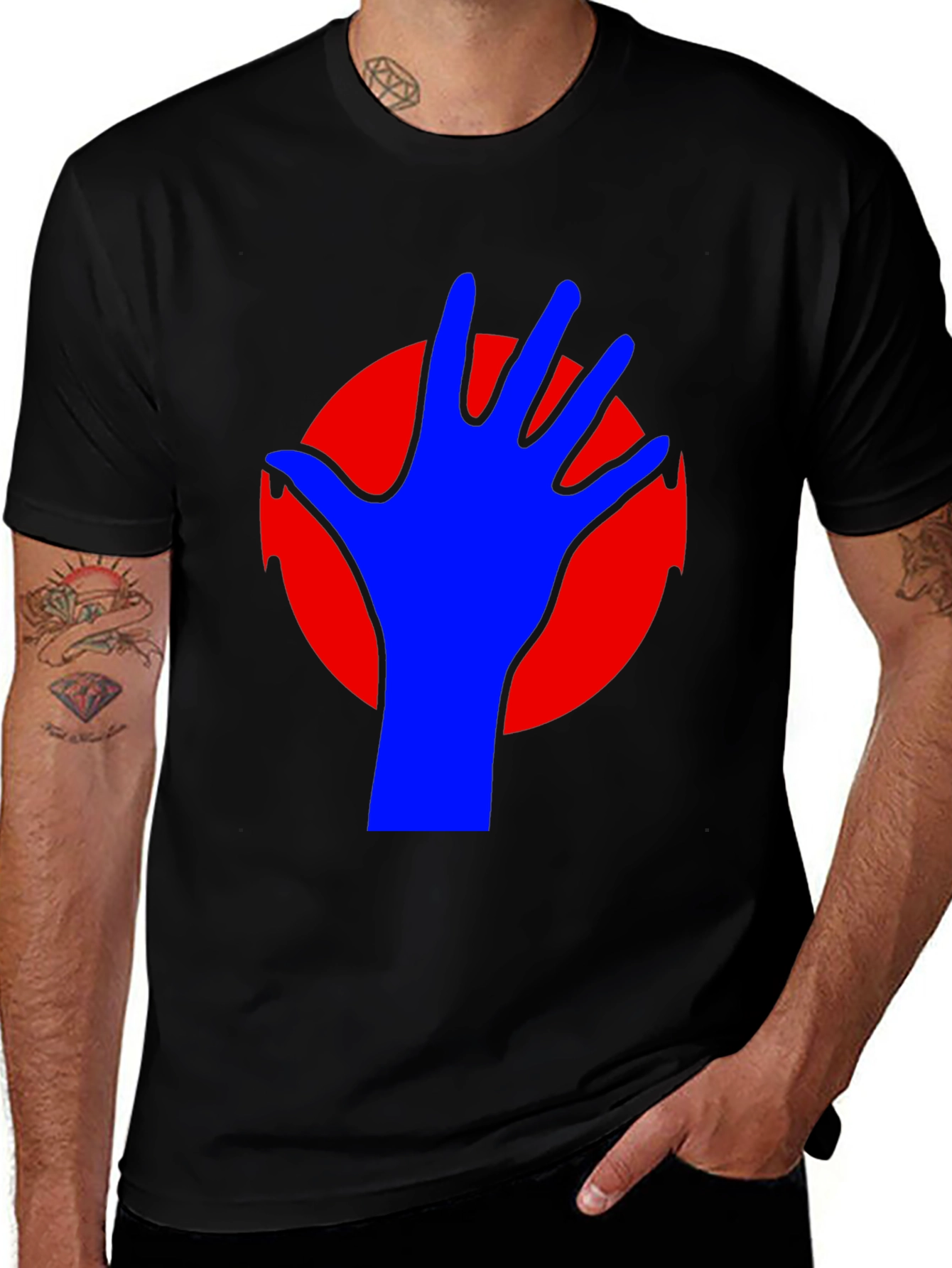 Abstract Hand Graphic T-Shirt - Bold Statement Tee