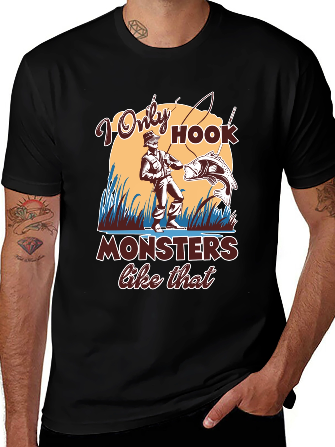 Variant 28 of Fishing T-Shirt: I Only Hook Monsters