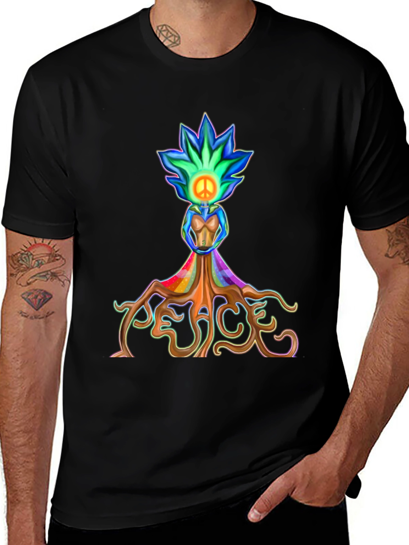 Variant 26 of Peace Tree T-Shirt - Colorful Graphic Tee