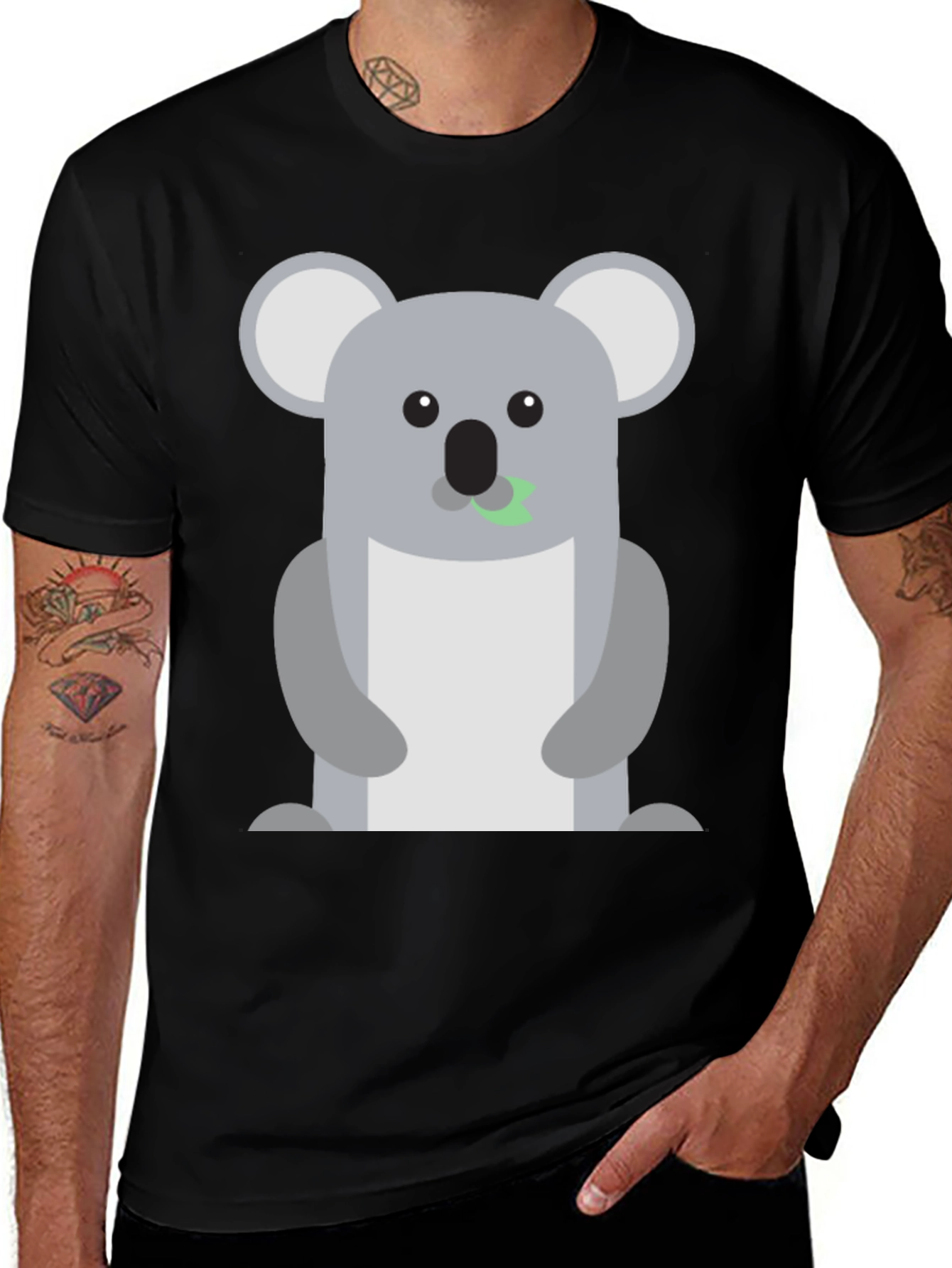 Variant 19 of Cute Koala Graphic Black T-Shirt