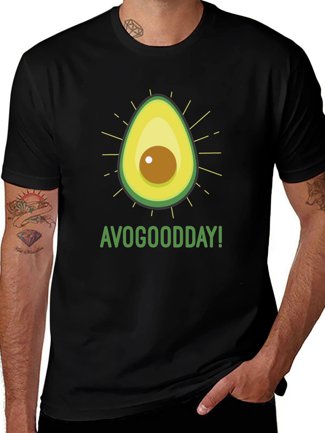Black AvoGoodDay Graphic Tee - Fresh Avocado Style main image