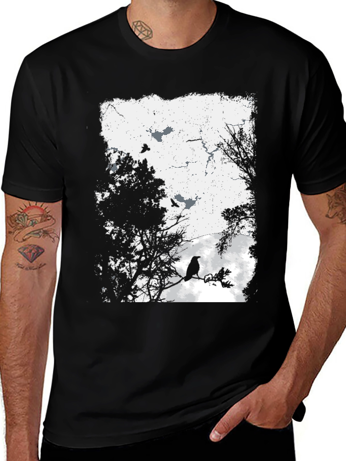 Variant 10 of Raven Silhouette Graphic Tee